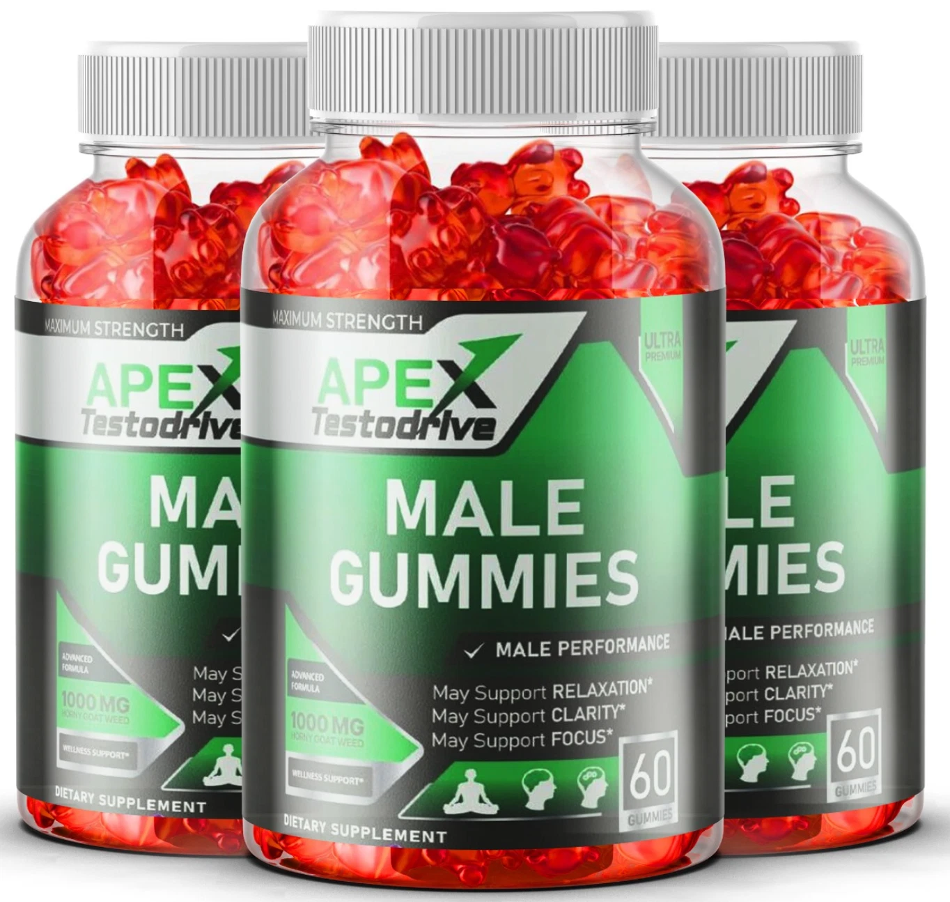 (3 BOTTLES) Apex Testodrive Male Gummies, Testo Drive Advanced Gummy