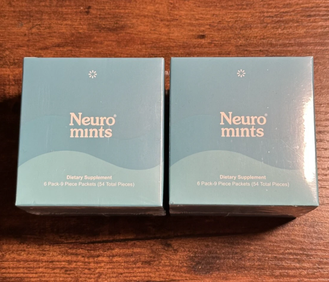 2 x Neuro Mints L-theanine B-12 Nootropics Caffeine 54 pcs Boost Energy & Focus