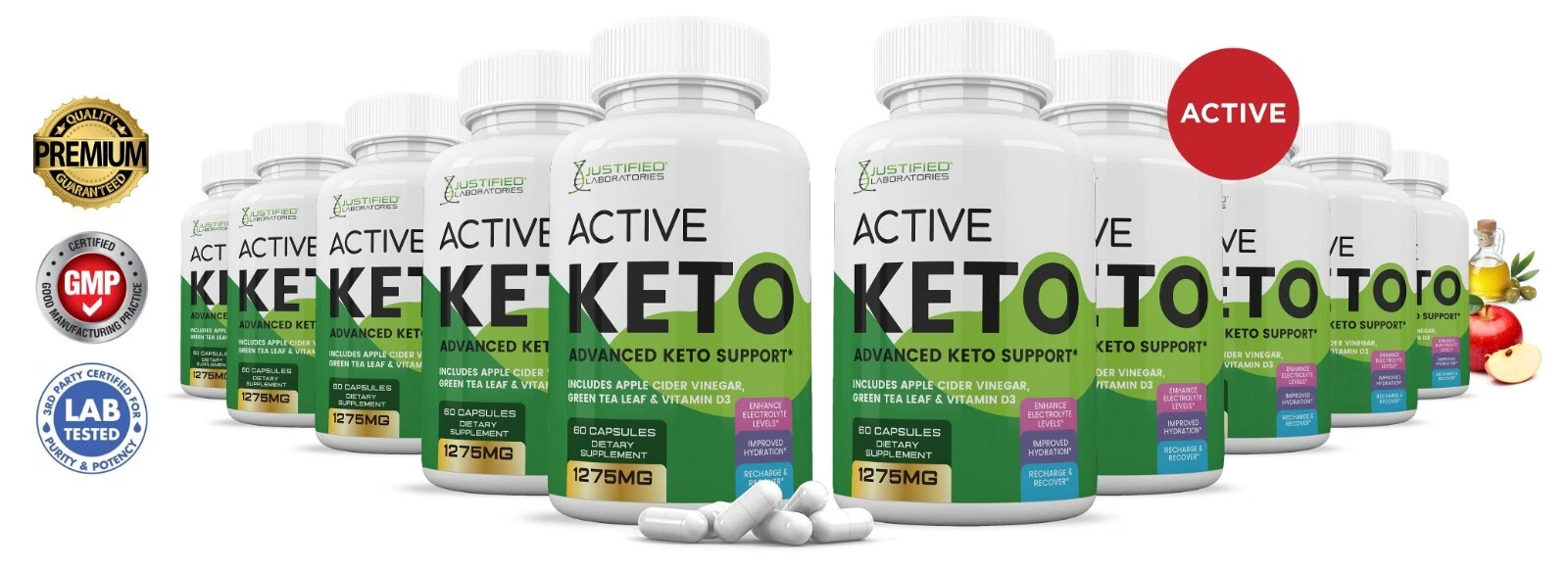 Active Keto ACV Pills 1275 MG Stronger Than Gummies Keto Pills 10 Bottles