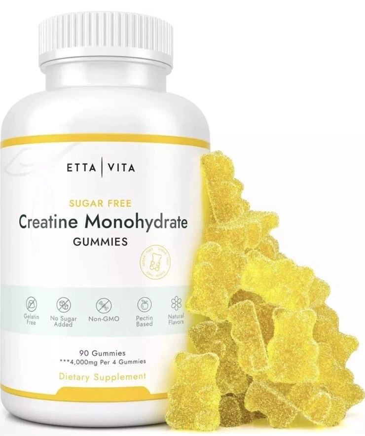 Creatine Monohydrate Gummies Strength & Athletic Performance 90 Gummy USA 03/26