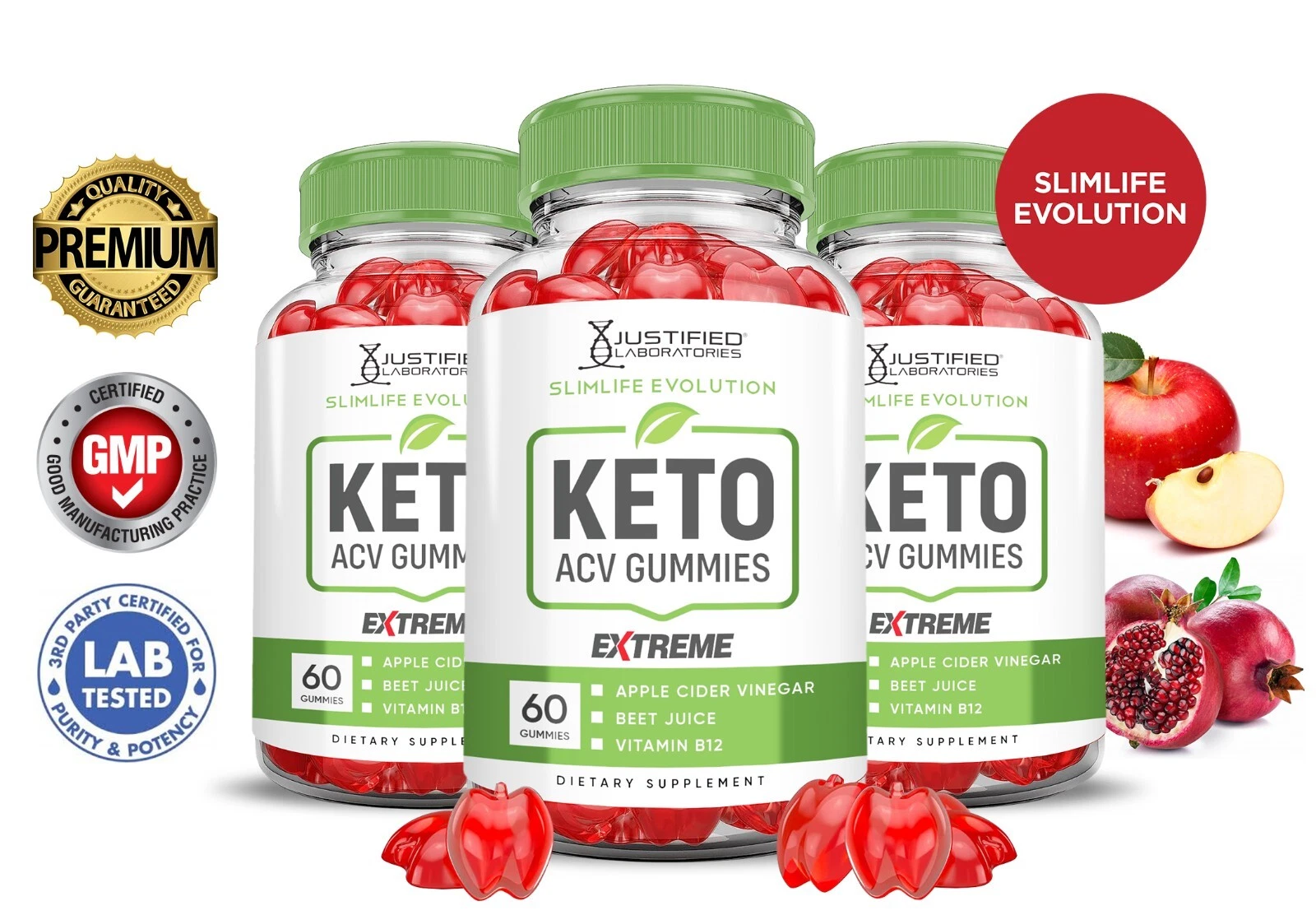 Slimlife Evolution Keto Extreme 2000MG ACV Gummies Slim Life Gummies 3 Pack