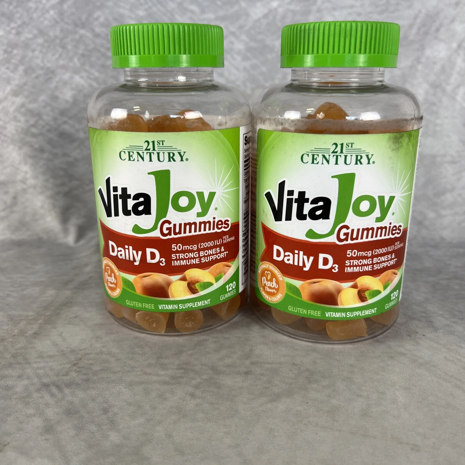 VitaJoy Gummies, Daily D3, Peach, 2,000 IU, 120 Gummies 50 mcg Exp 02/2026