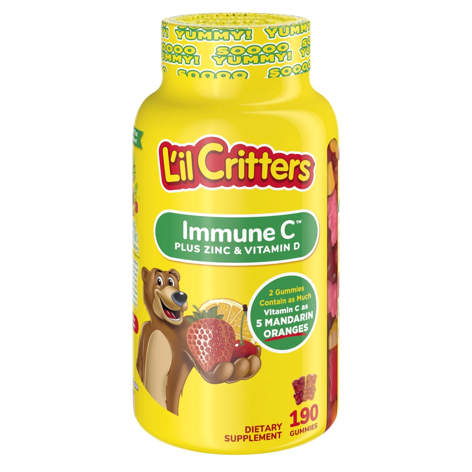 L�il Critters Immune C Daily Gummy Supplement Vitamin for Kids, for Vitamin C, D