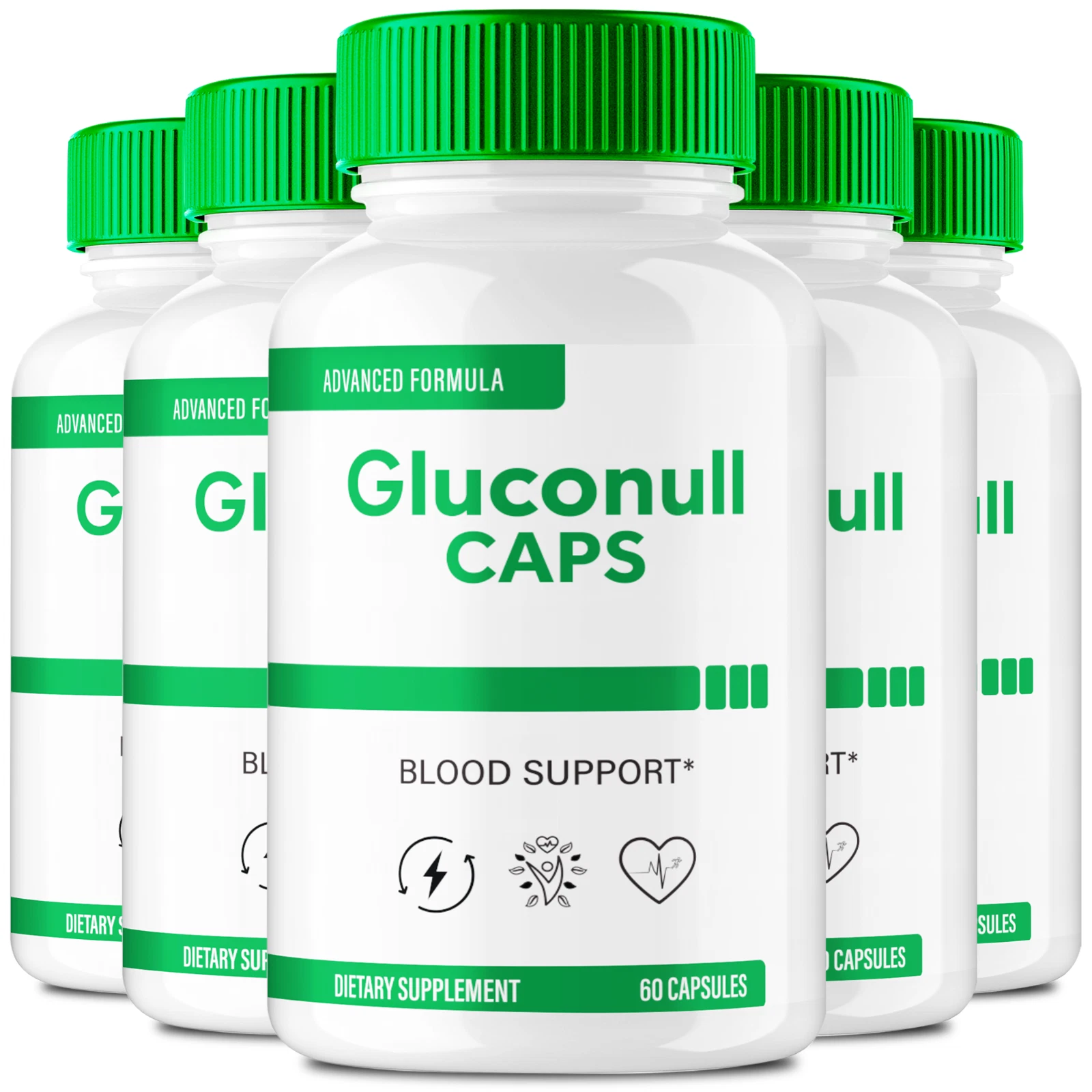 (5 Pack) Gluconull Caps, Gluco Null for Blood Sugar & Pressure Support