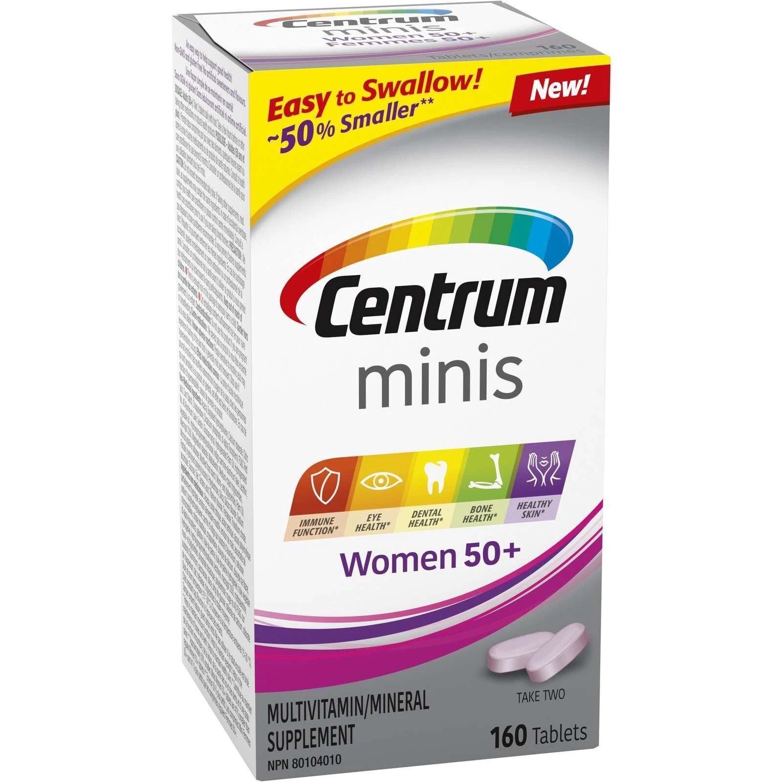 Centrum Women 50+ Multivitamin and Multimineral Supplement Mini Tabs 160 pcs NEW