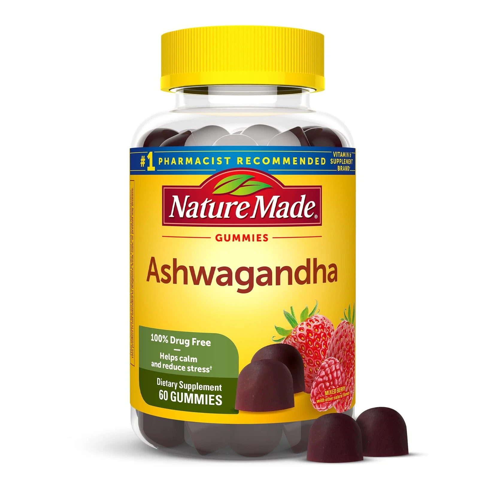 Nature Made Ashwagandha Gummies, Vegan, KSM 66 Ashwagandha for Stress Support,