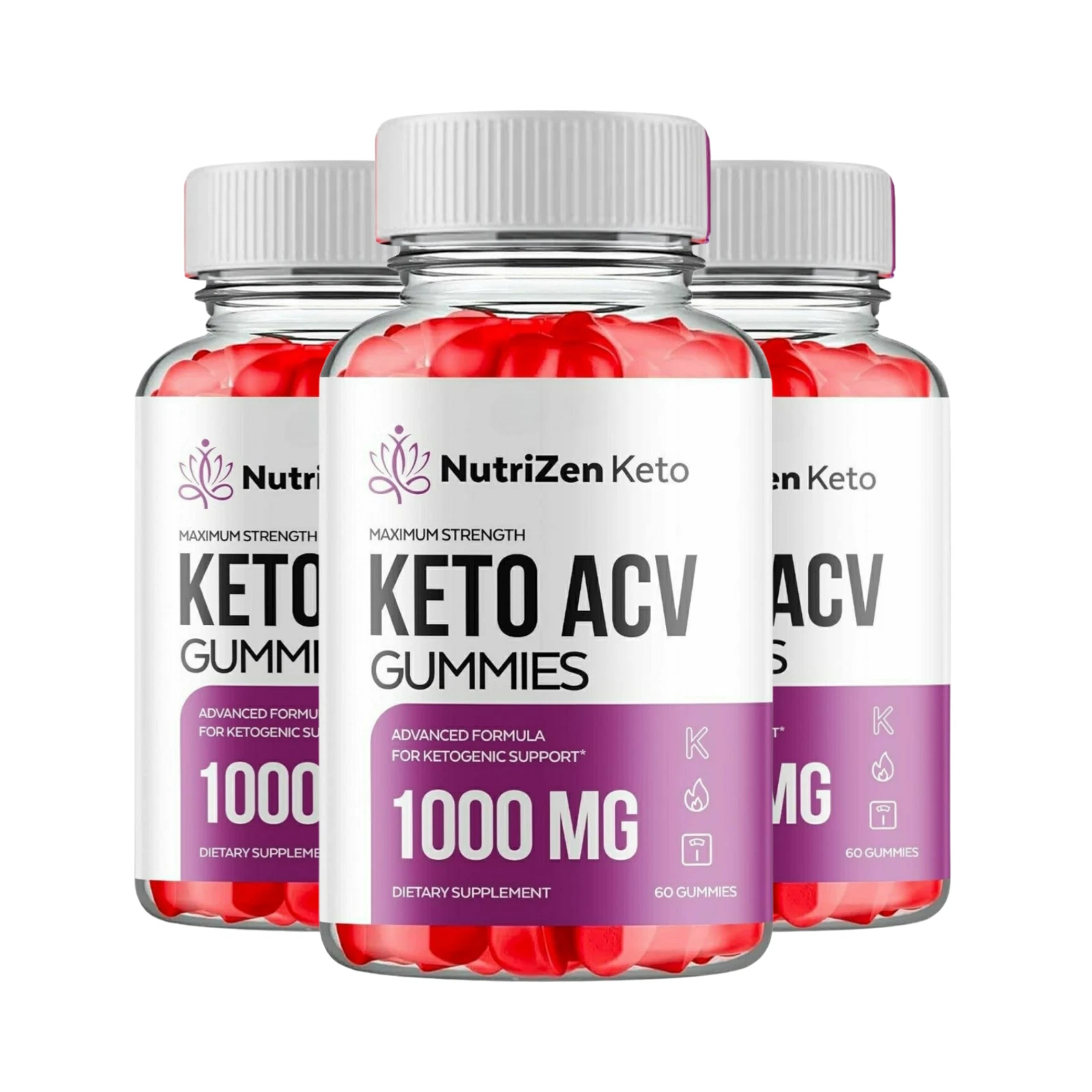 3-Pack NutriZen Keto Gummies, NutriZen Keto ACV Gummies Weight Loss -180 Gummies
