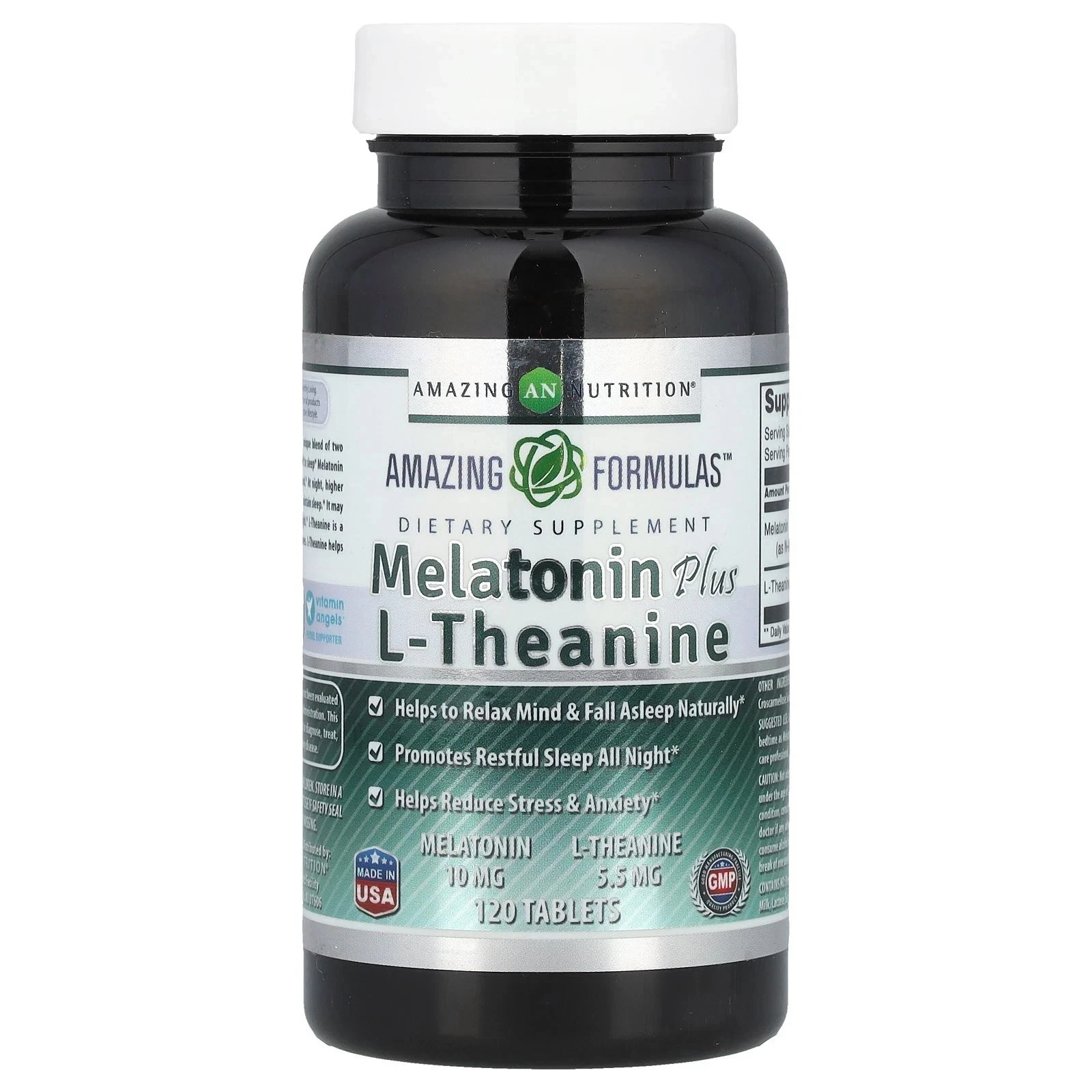 Amazing Nutrition Formulas Melatonin L-Theanine 120 Tablets EXP 10/2026