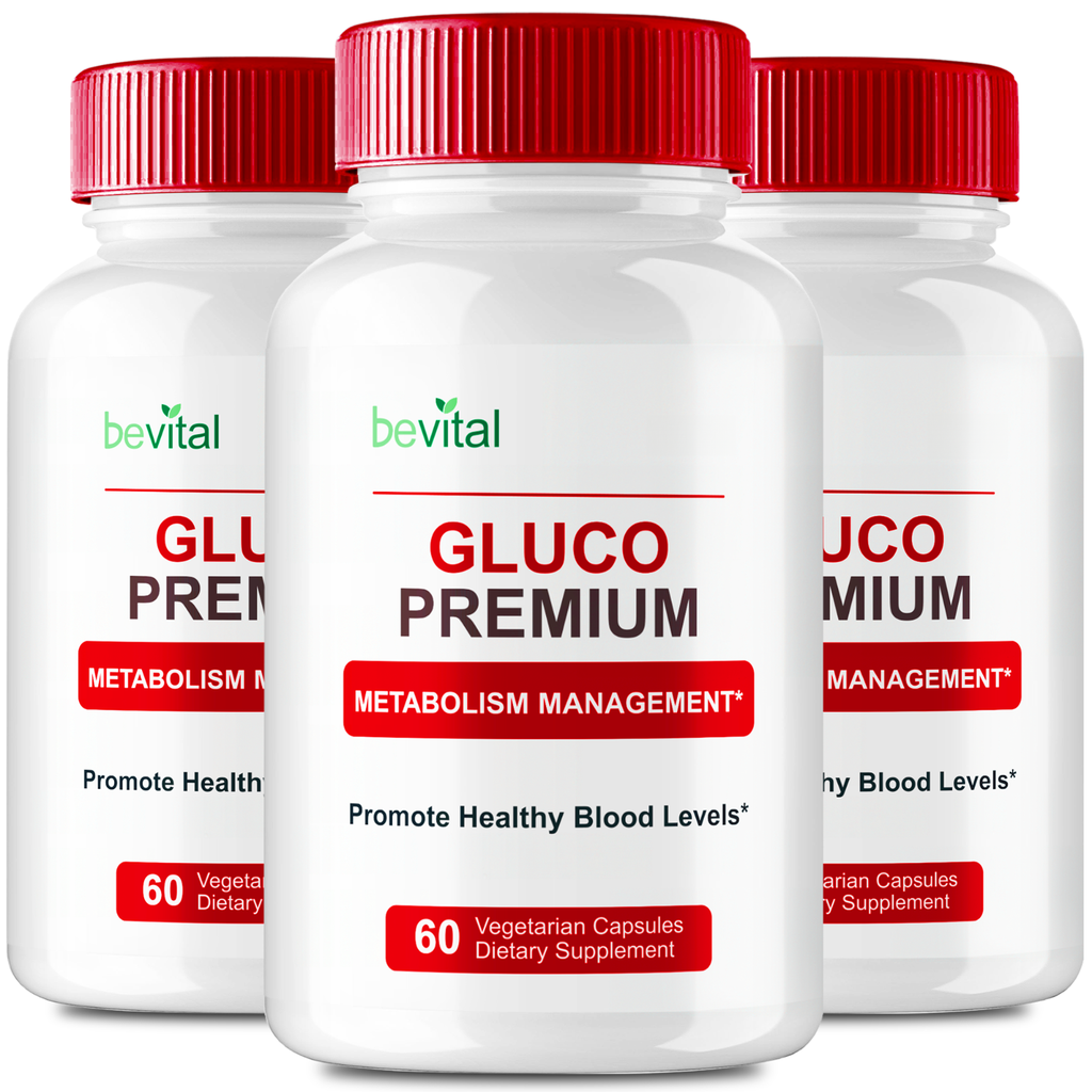 (3 Pack) Gluco Premium Capsules Blood Formula Supplement Support (180 Capsules)