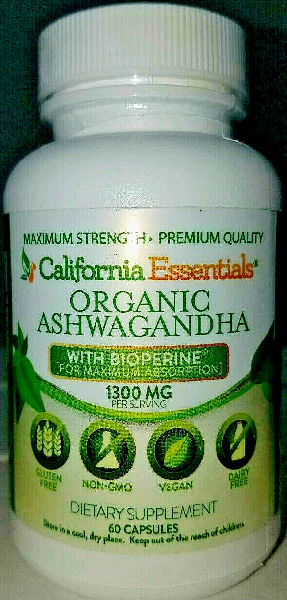 ASHWAGANDHA-1300MG PER SERVING-ORGANIC-ENERGY-STRENGTH-LONGEVITY-NEW-FREE SHIP