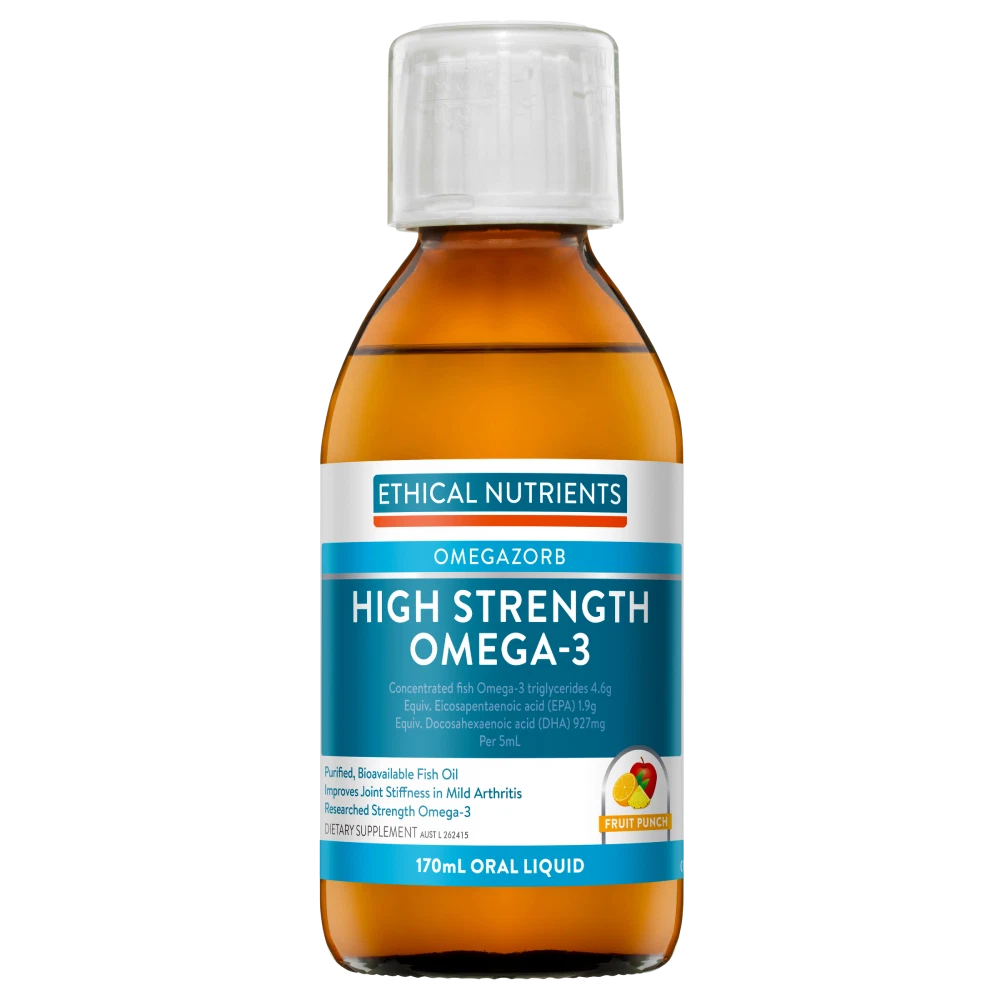 Ethical Nutrients High Strength Omega-3 170mL Oral Liquid Fruit Punch OMEGAZORB
