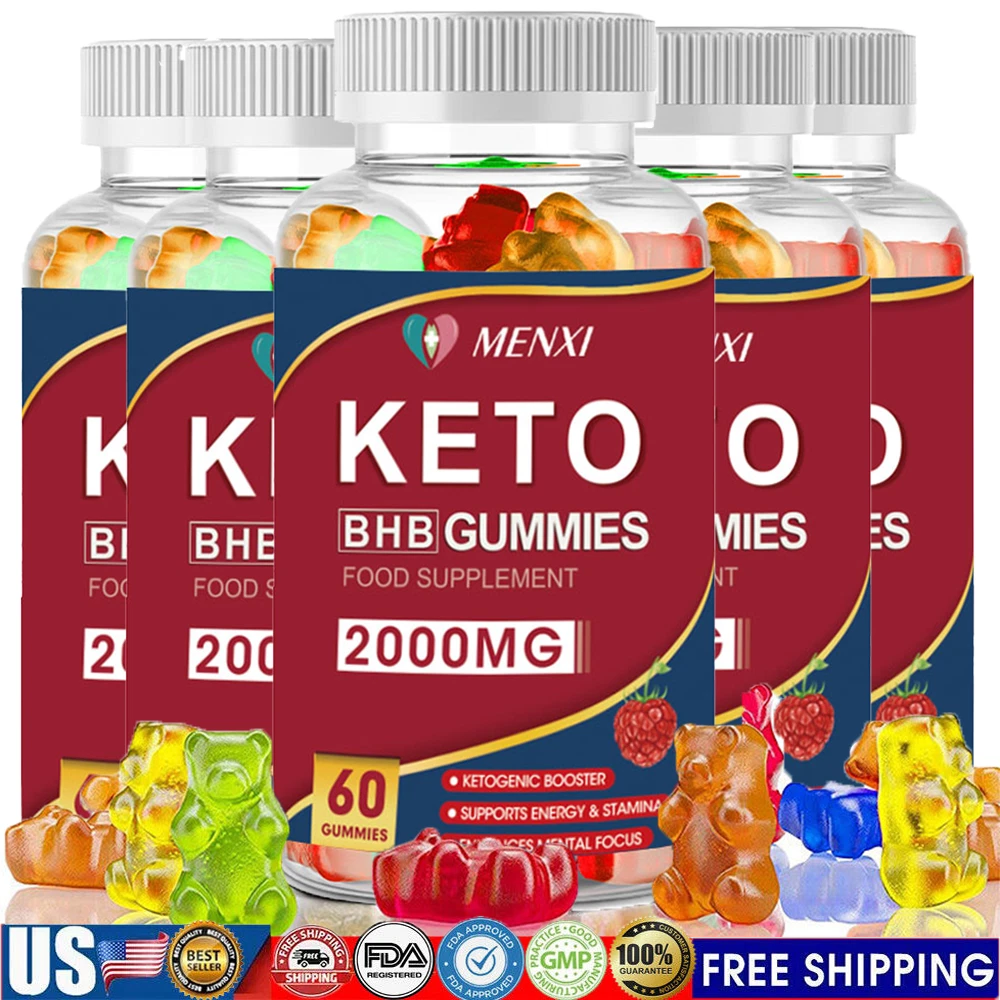 (5PACKS) KETO BHB 2000mg Gummies PURE Ketone FAT BURNER Weight Loss 300 Gummy