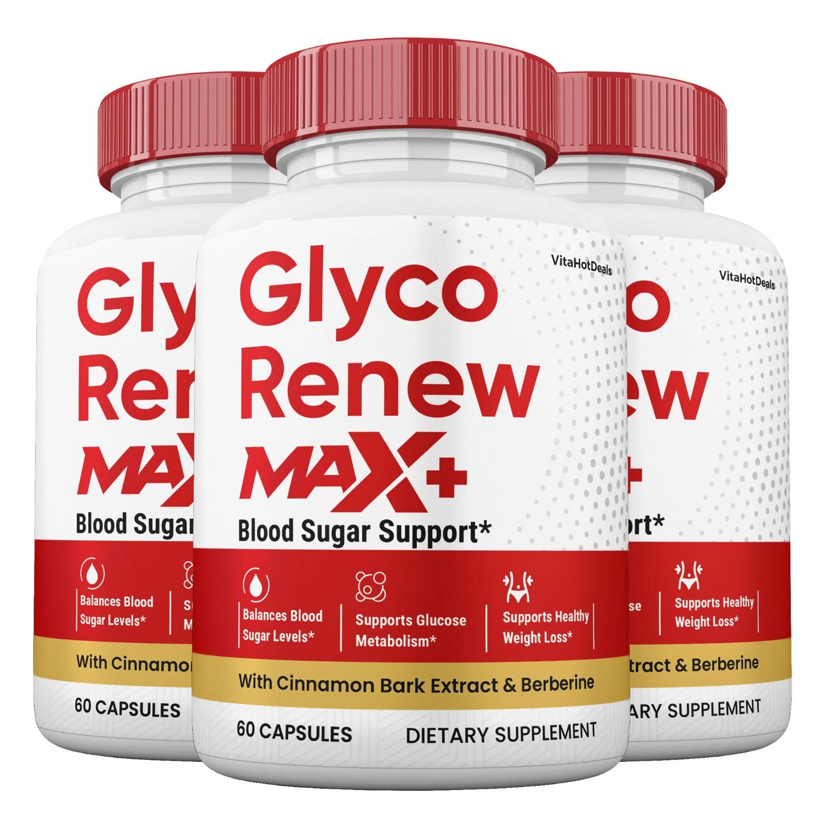 Glyco Renew Max + Blood Sugar Capsules, 2x Higher Potency Formula (3 Pack)