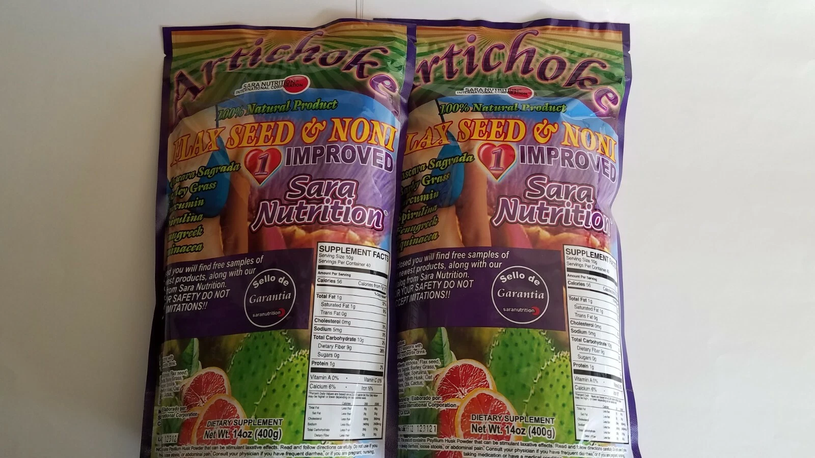 2 Flax Seed & Noni Artichoke 14 oz ea 12/2027 Linaza Noni New 100% Original