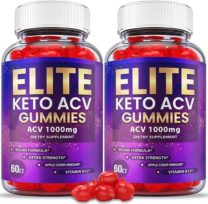Elite Keto ACV Gummies Extra Strength Dietary Supplement (120 Gummies) 2 Pack