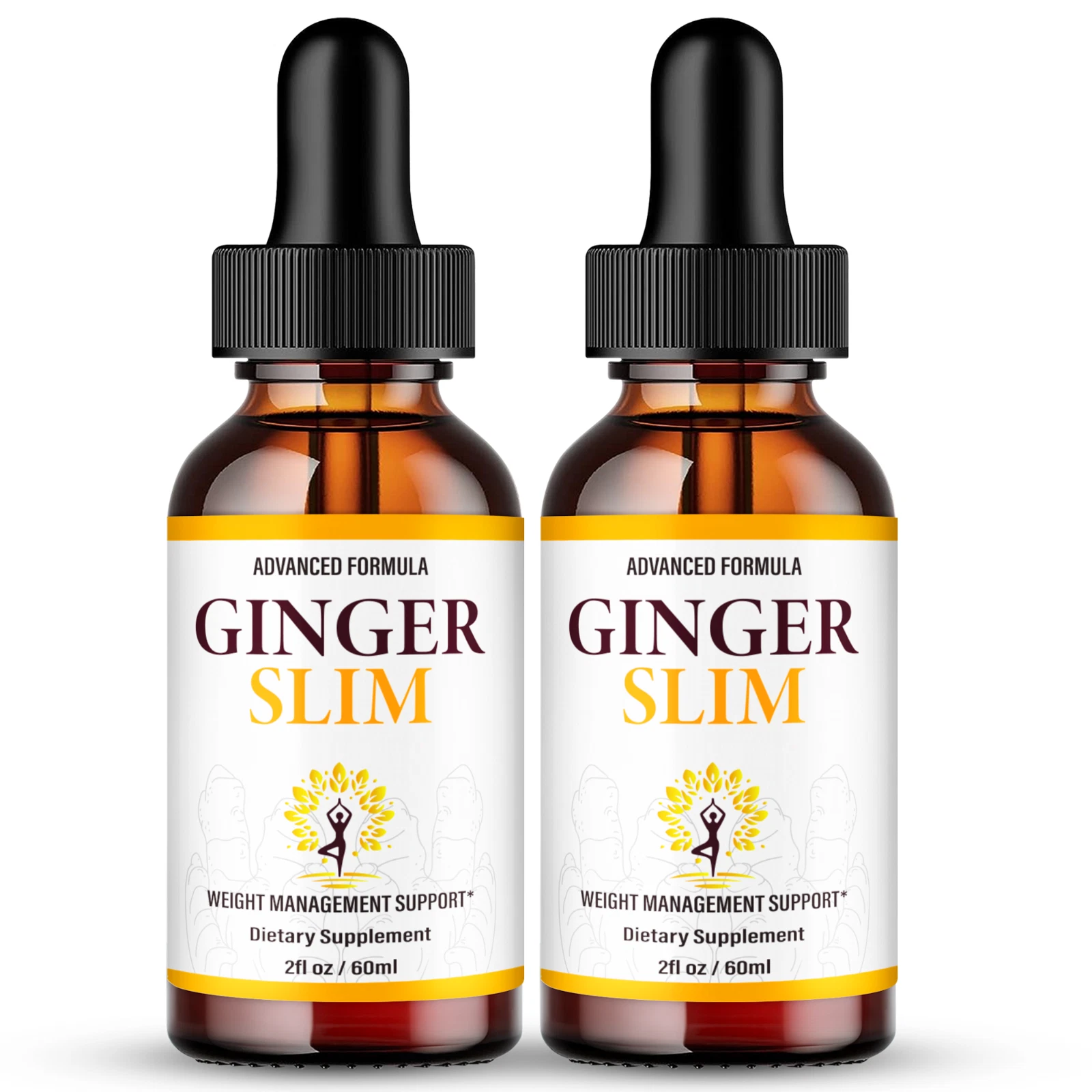 (2 Pack) Ginger Slim Drops, GingerSlim Weight Loss Drops to Support Fat Burning