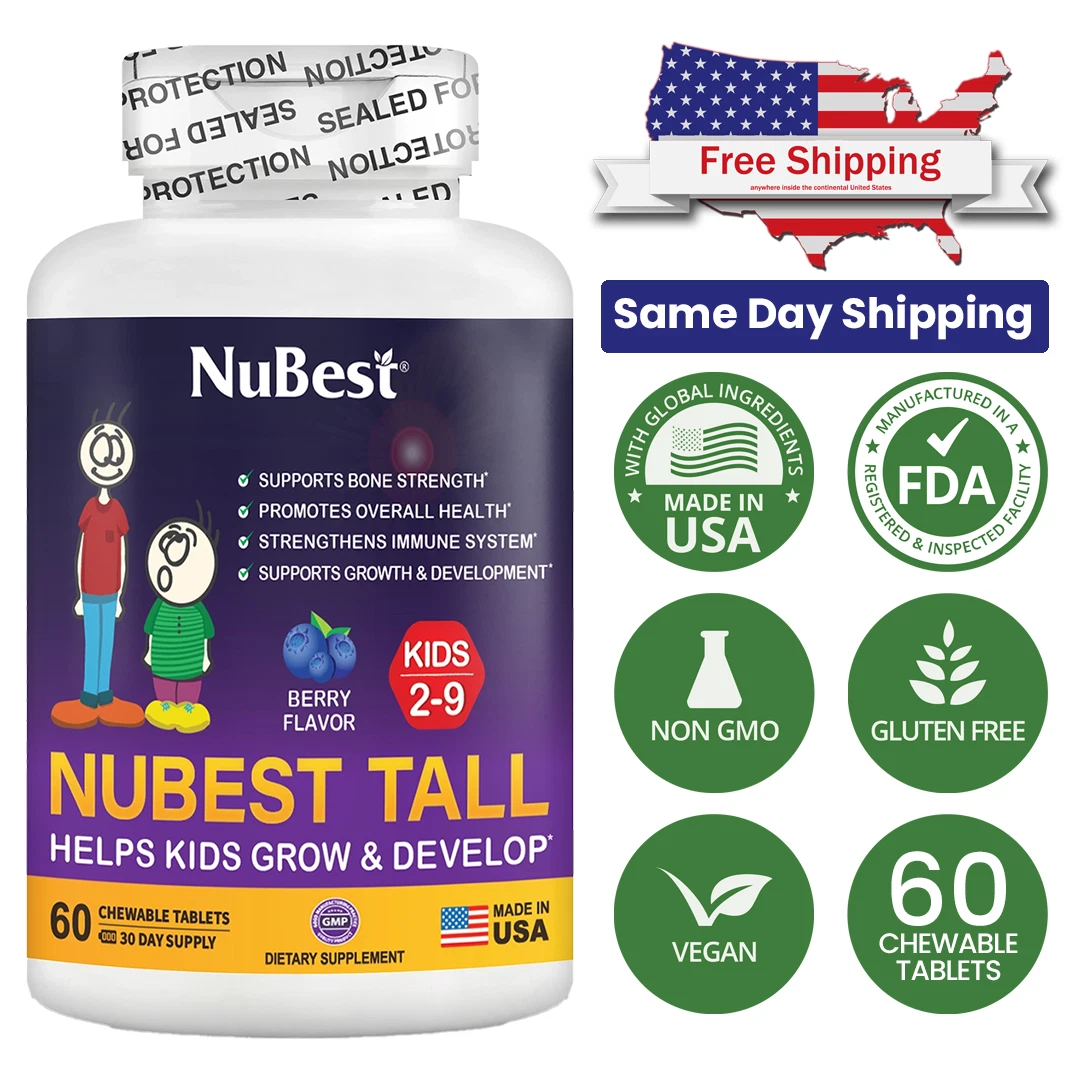 NuBest Tall Kids – Multivitamins for Ages 2-9 – 60 Chewable Tablets