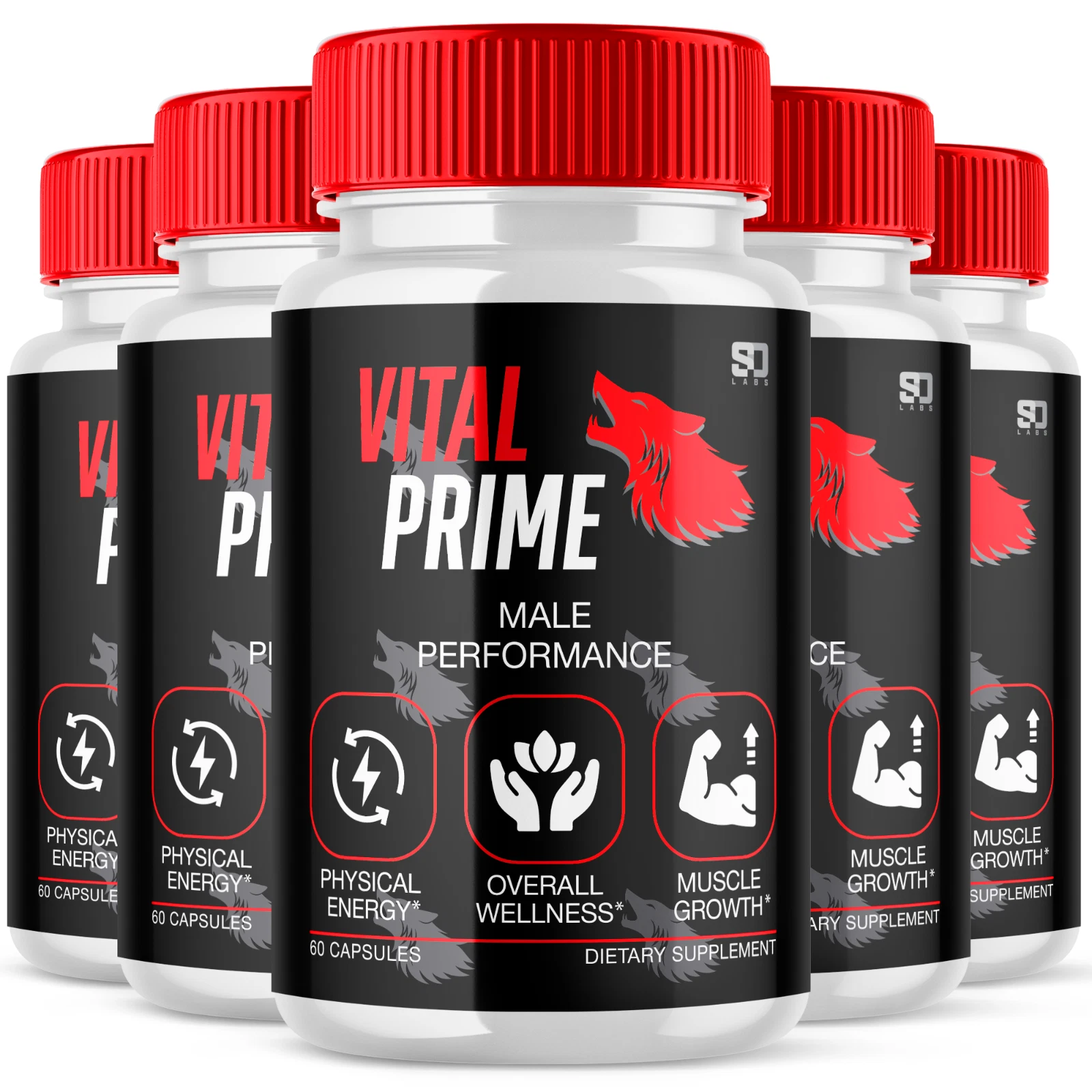 (5 Pack) Vital Prime Men Pills, Maximize Energy, Vitality & Stamina 300 Capsules