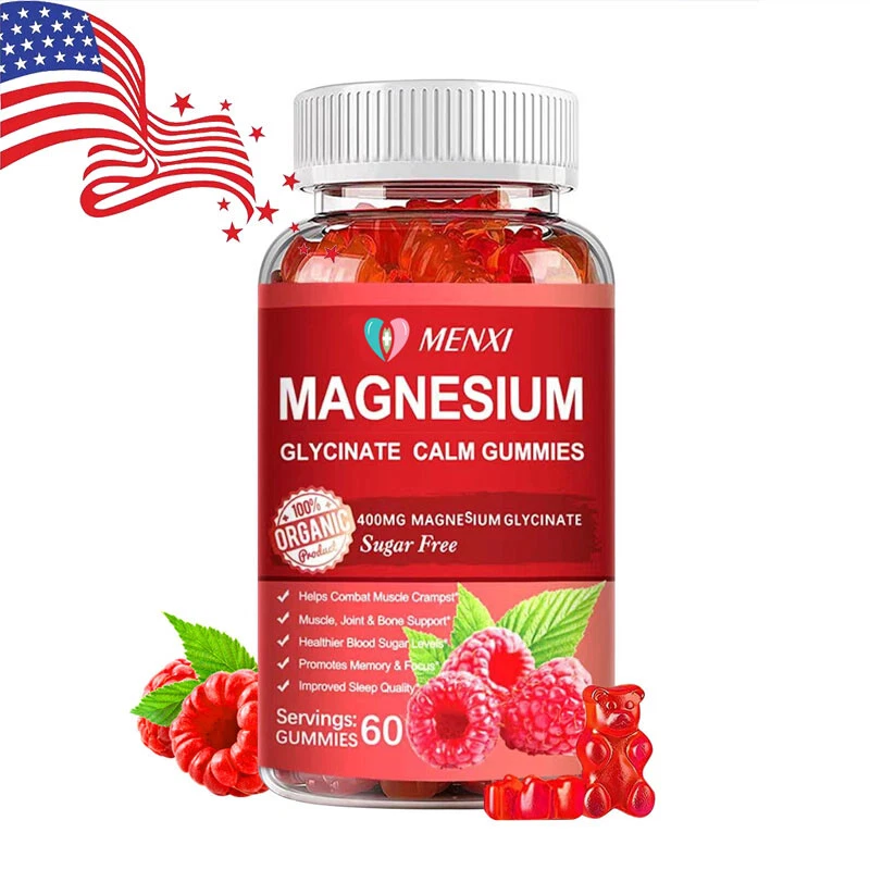 400mg Magnesium Glycinate Gummies Improve Sleep Promotes Cognition & Focus 60pcs