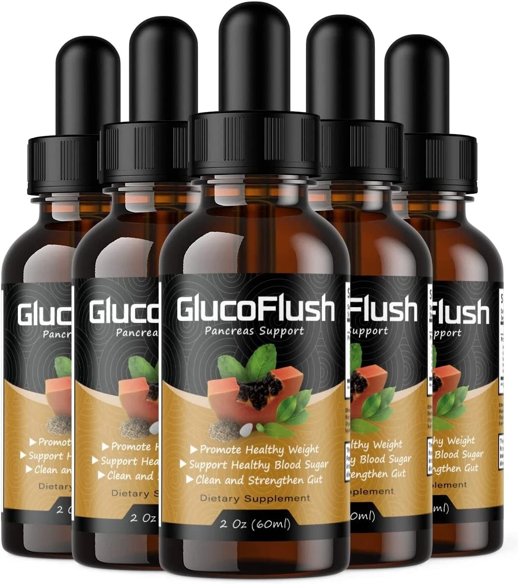 GlucoFlush Pancreas Support - GlucoFlush Pancrease Support Drops (5 Pack)