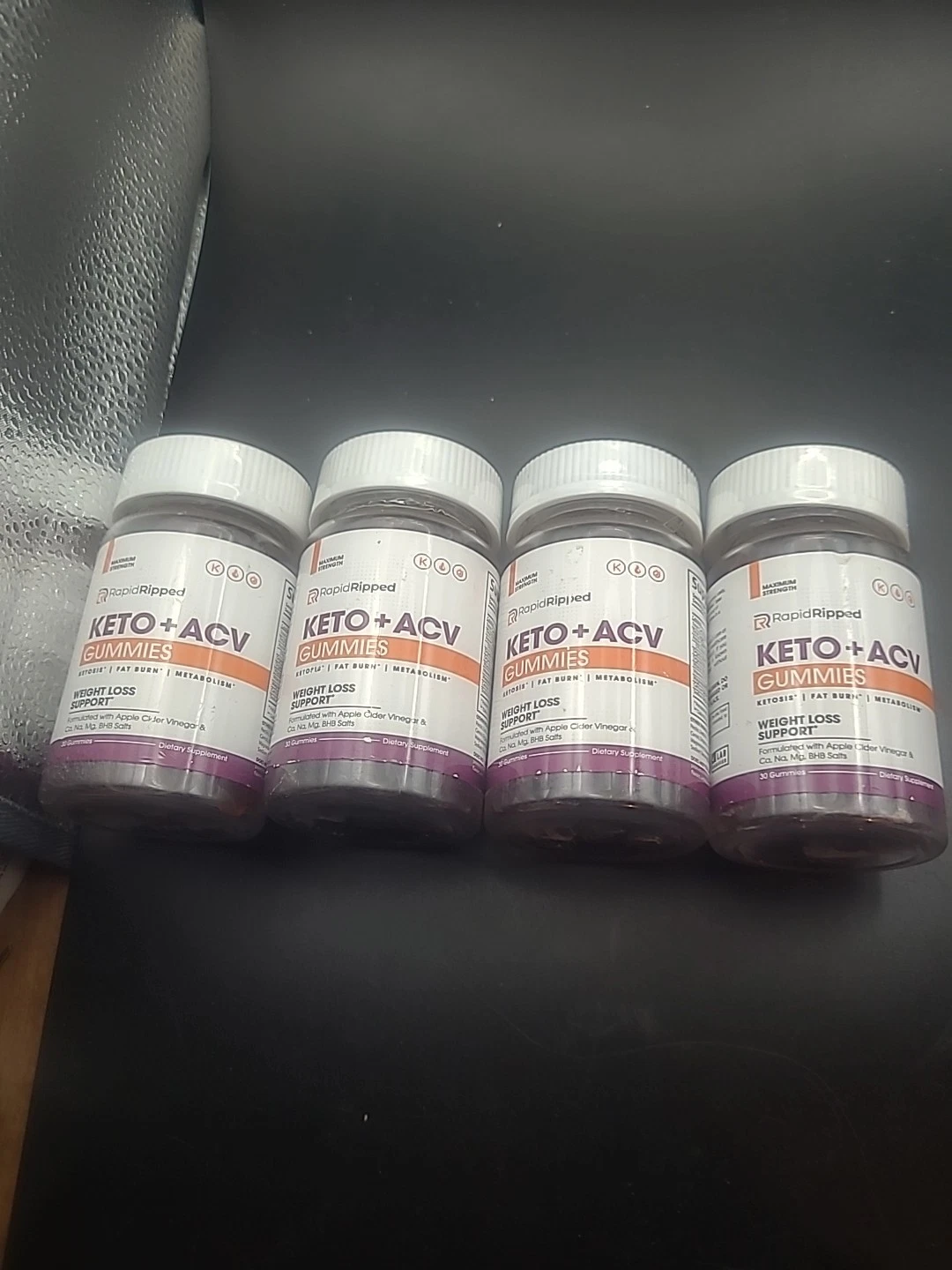 4 X Rapid Ripped Keto, Rapid Ripped ACV Weight Loss & Fat Burn 120 Gummies