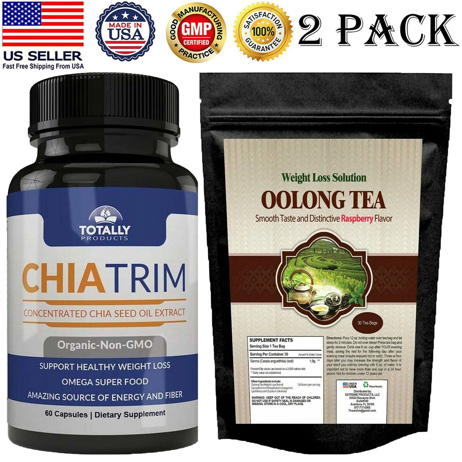 Chia Seed Oil Weight Loss Antioxidant Supplements & Oolong Tea Detox Fat Burner
