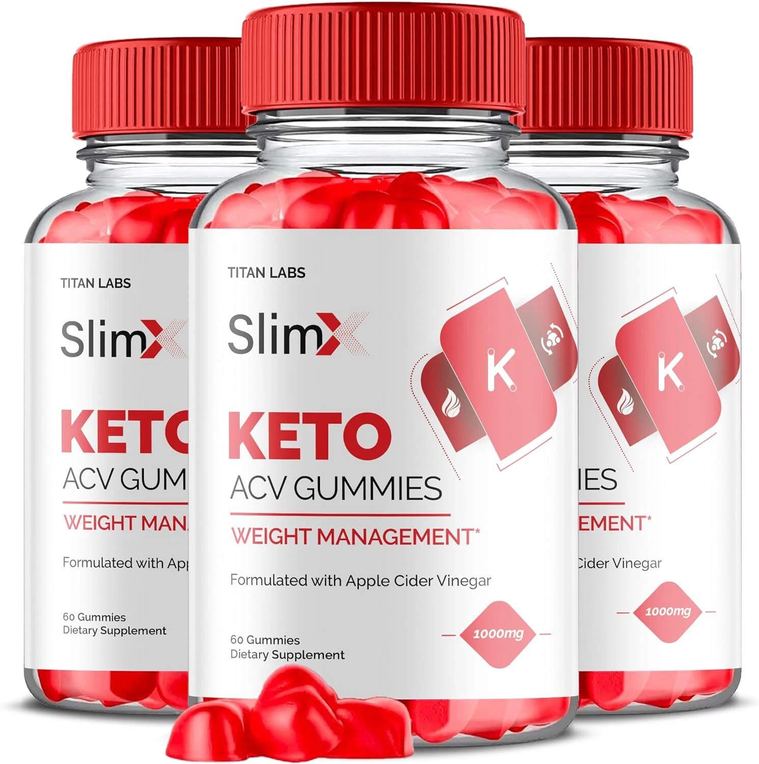 (3 Pack) SlimX Keto Gummies, Slim X Keto ACV Gummies Weight Loss (180 Gummies)