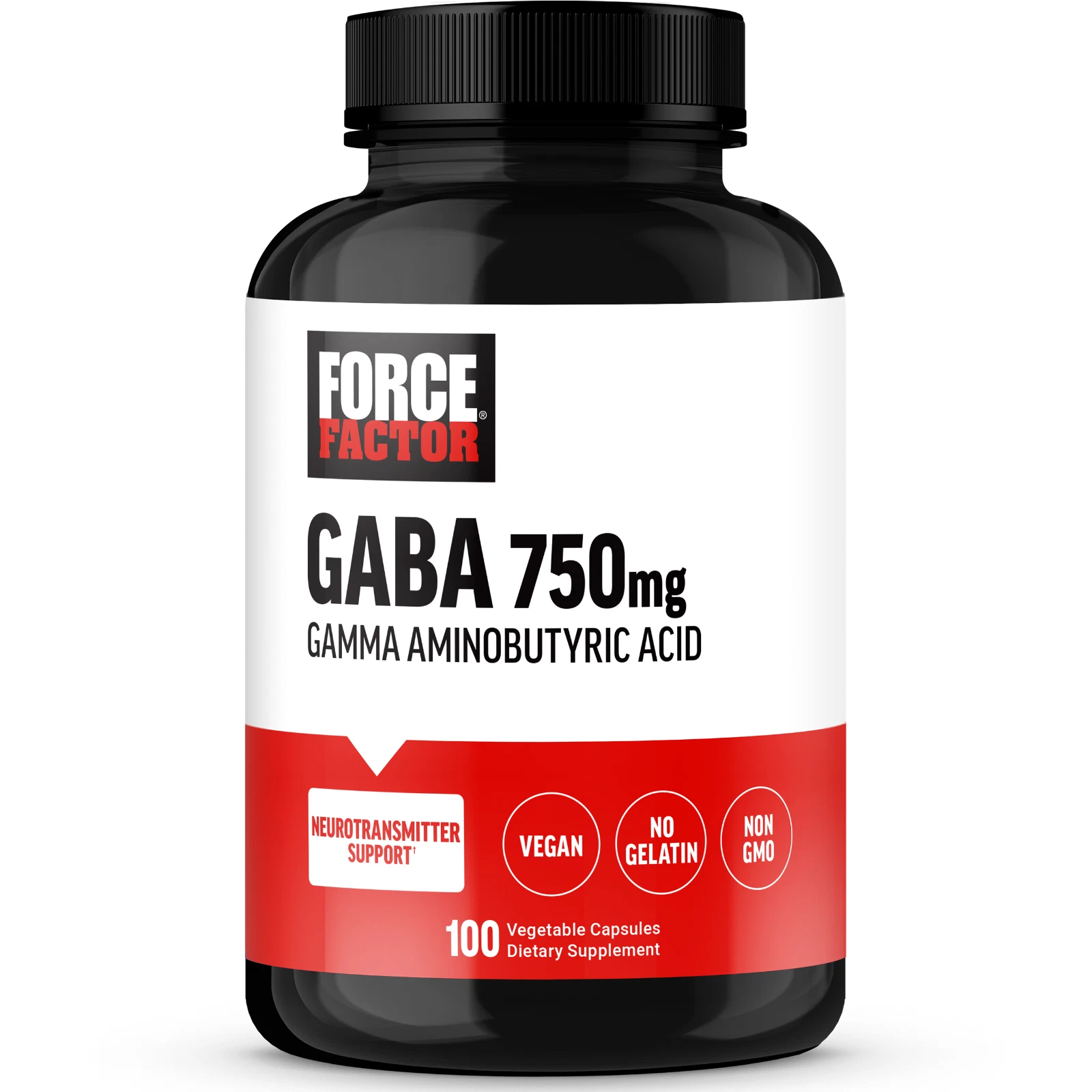 FORCE FACTOR GABA 750mg Capsules, Support Calm, Relaxation, Sleep, & Focus