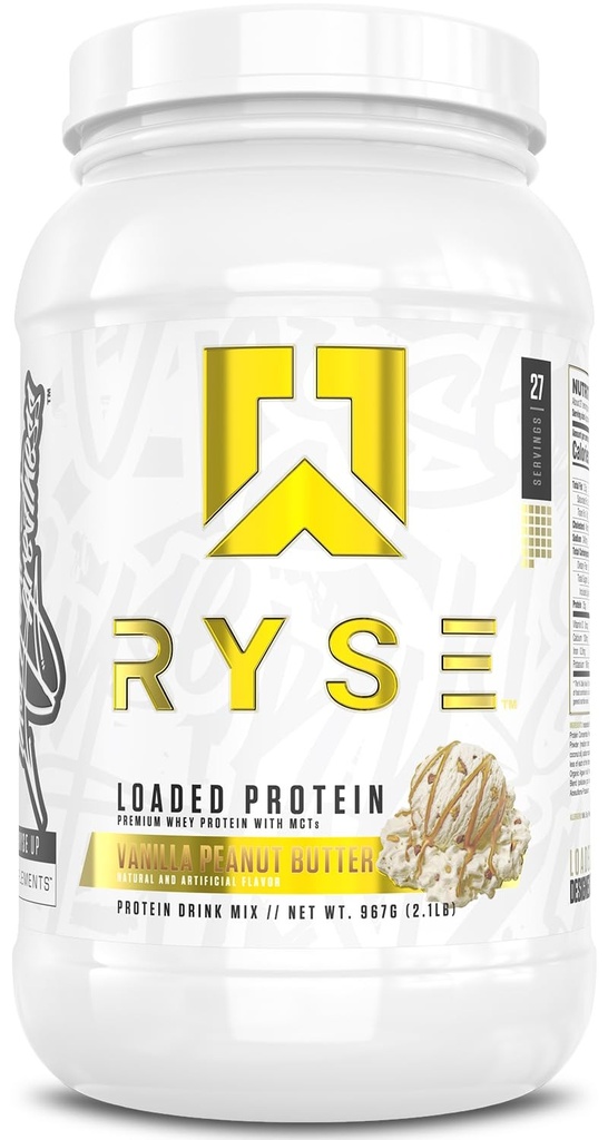 RYSE Loaded Protein Powder - Vanilla Peanut Butter - 25g Whey Protein Isolate...