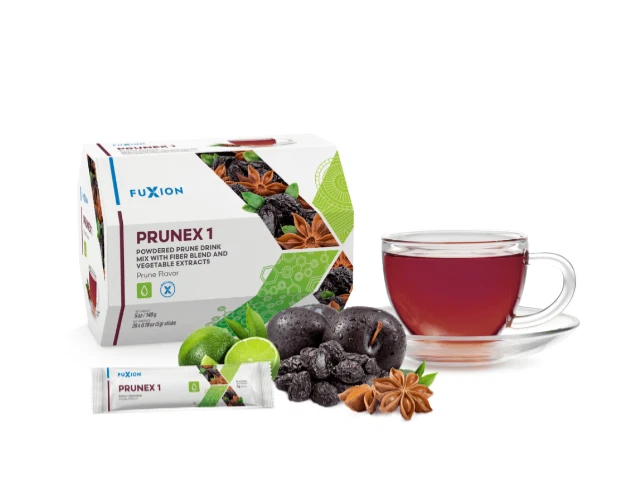 Fuxion Prunex 1-Detox Colon Cleanse Prune Flavor Firber Tea Blend-28 Sticks