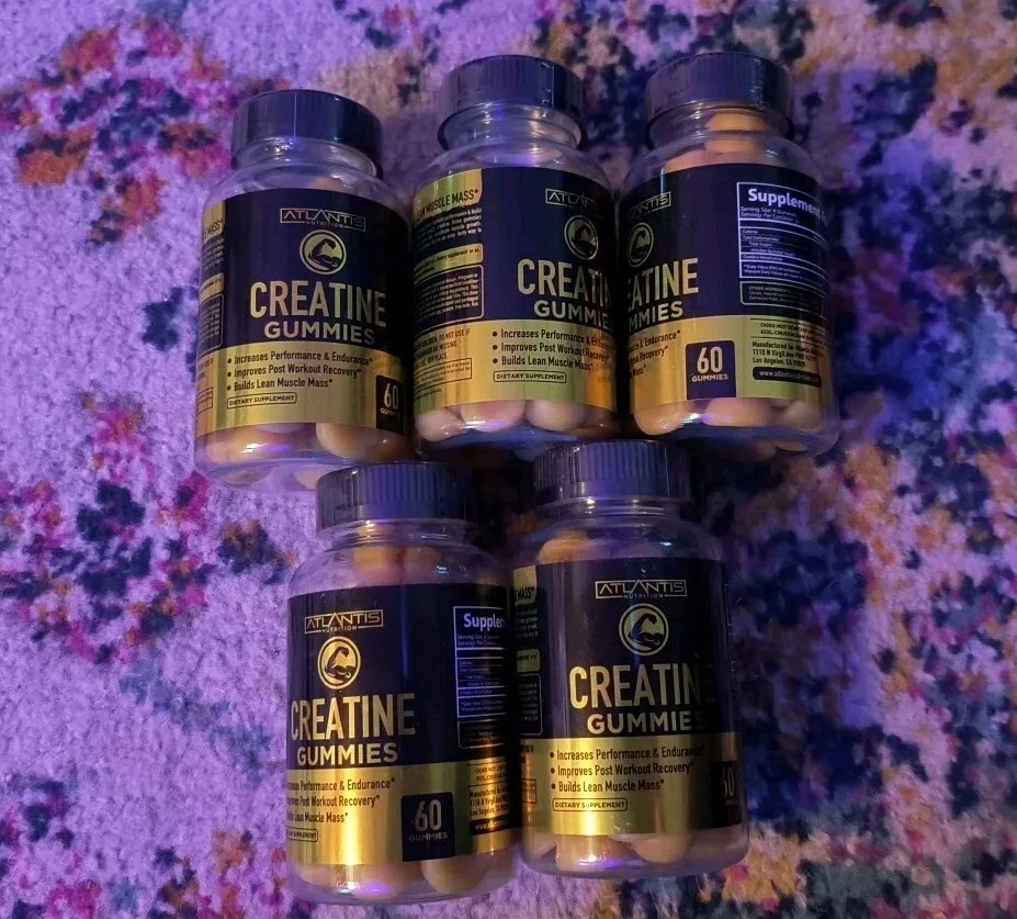 Creatine Monohydrate Gummies for Strength & Athletic Performance 5 Bottles of 60