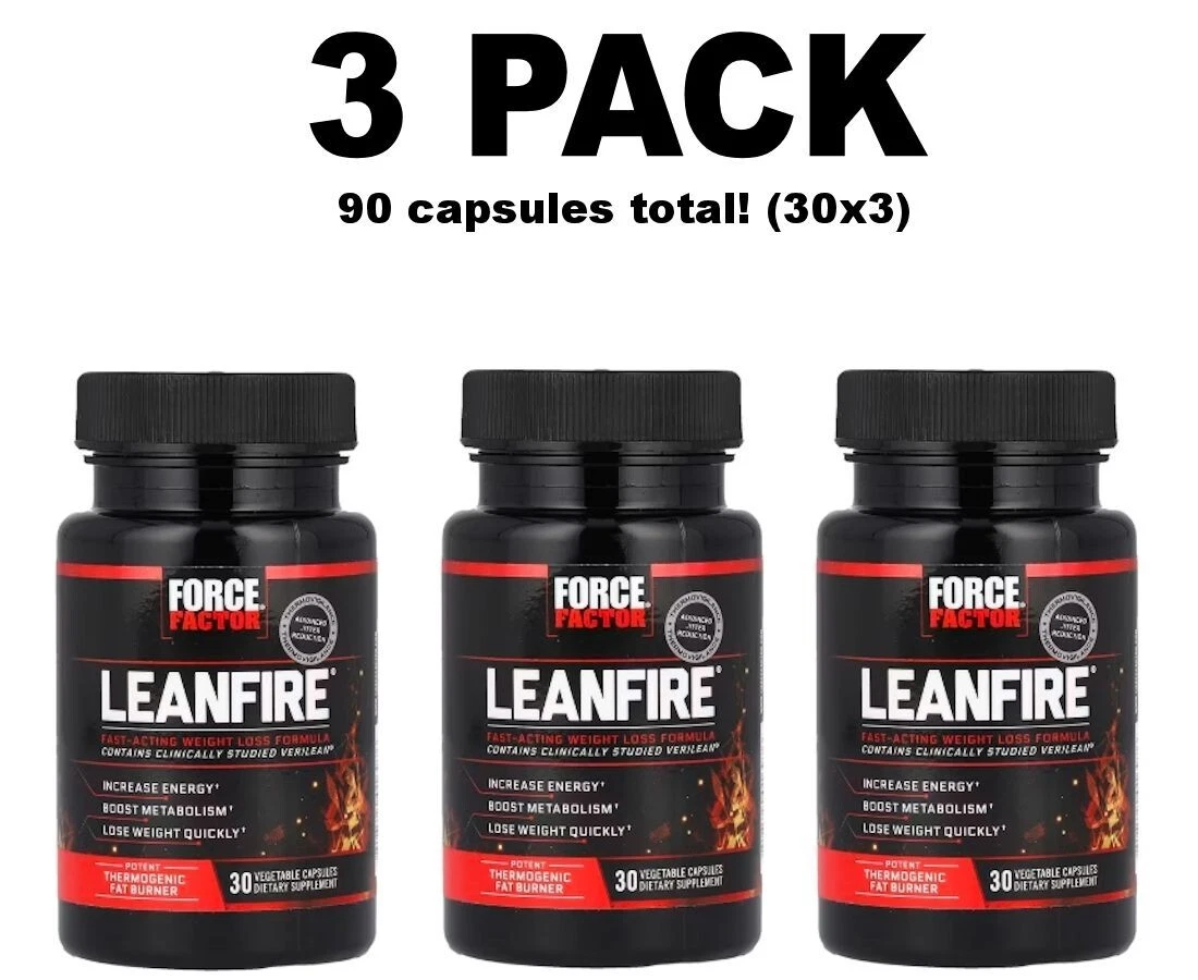 LeanFire, 3 PACK, 30 Veg Capsules, Increase Metabolism & Energy, Weight Loss