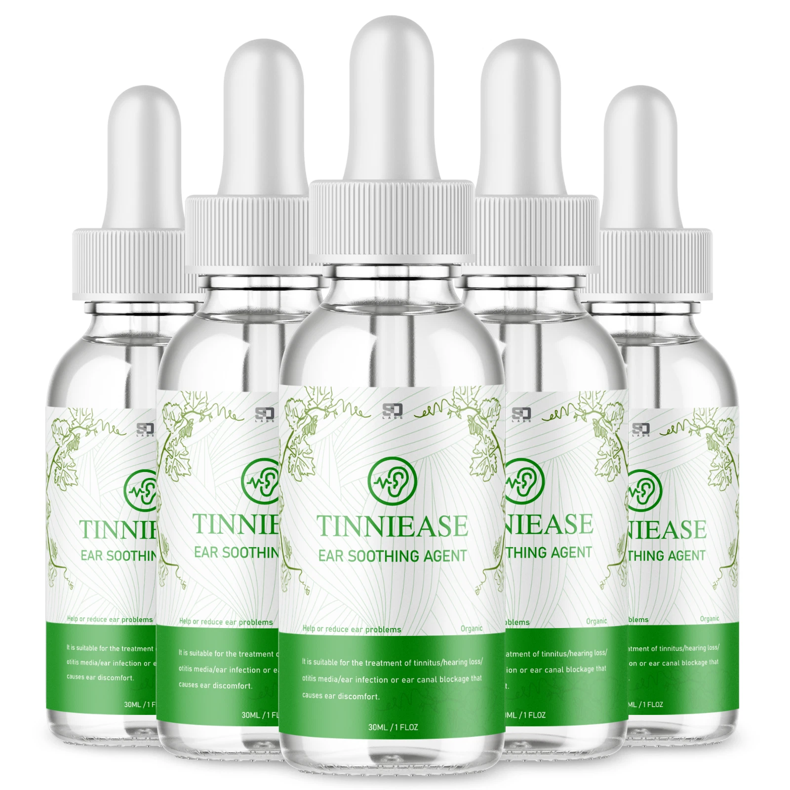 (5 Pack) Tinniease for Skin, Tinniease Skin Drops & Ear Soothing Agent (150 ML)