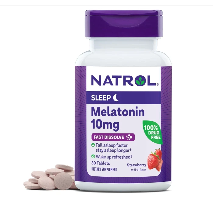 Natrol Sleep Melatonin 10 MG Strawberry Gummies Supplement