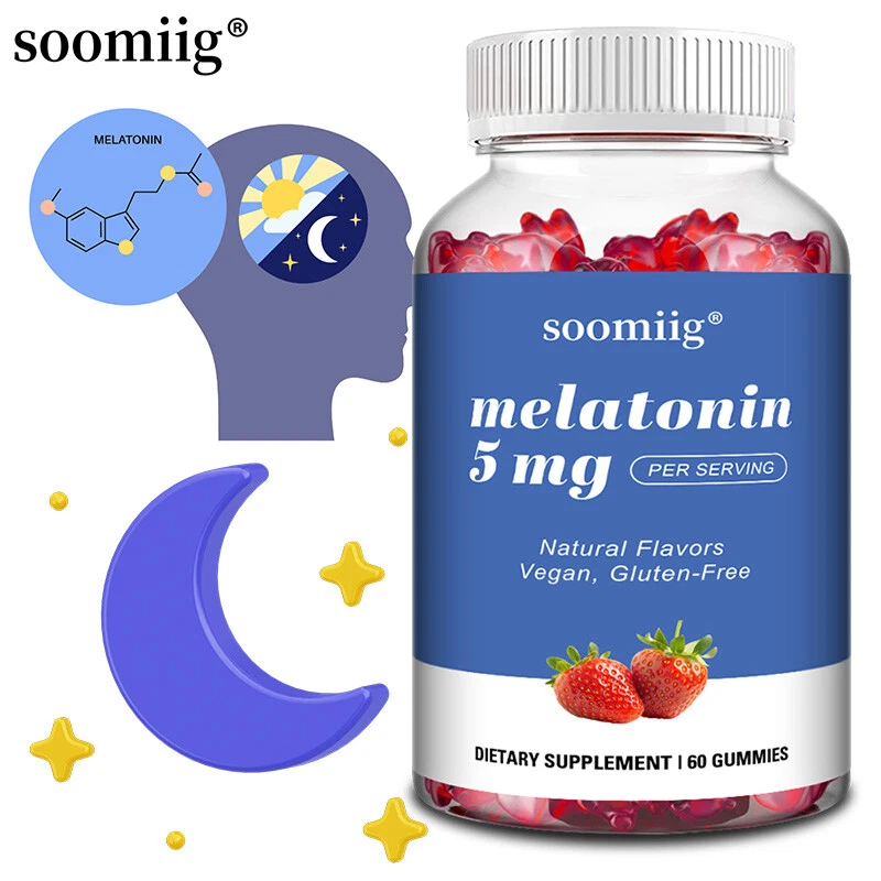 Melatonin Gummies 5mg, 30 To 60 Gummies, Strawberry Flavored