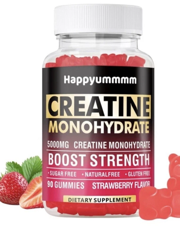 Premium Creatine Monohydrate Chewables - Vegan 90 Count for Strength & Recovery