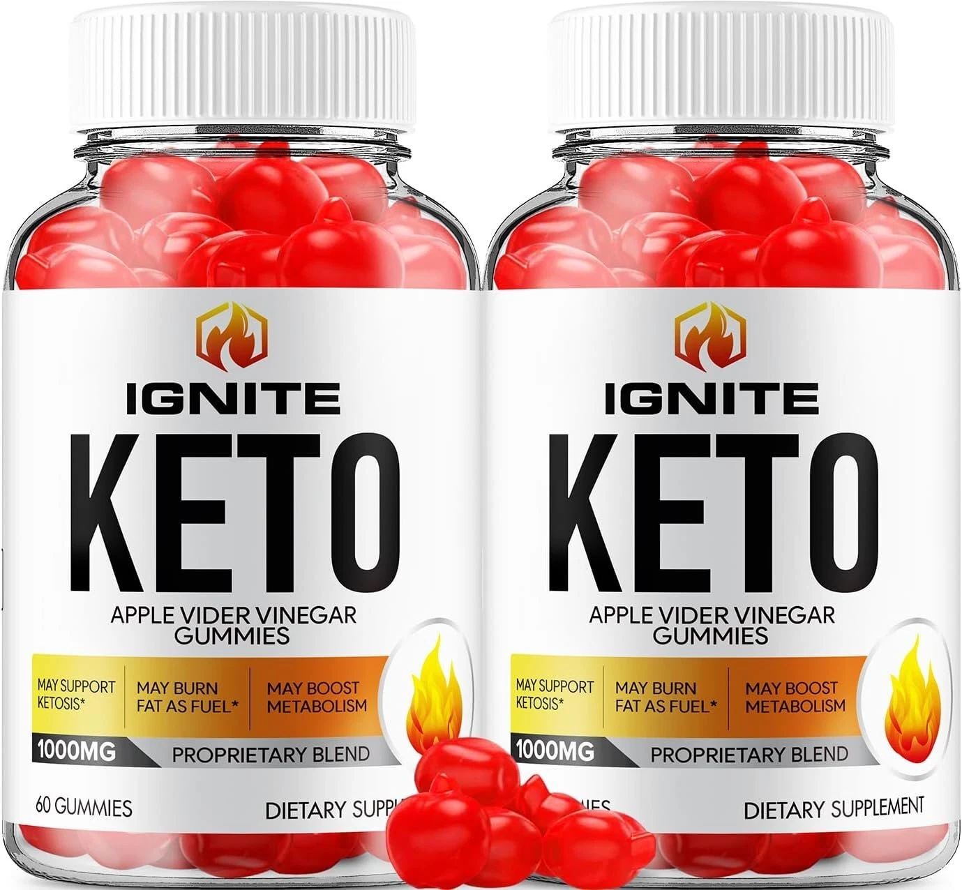 (2 Pack) Ignite Keto ACV Gummies - Official - Keto Ignite ACV Advanced...