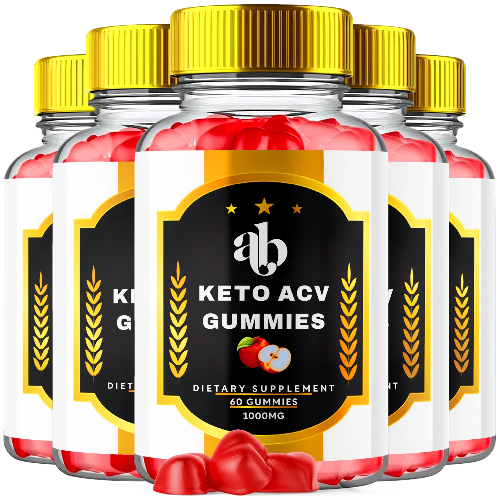 AB Keto Apple Cider Vinegar Gummies Max ACV Strength Keto Supplement 300 Gummies