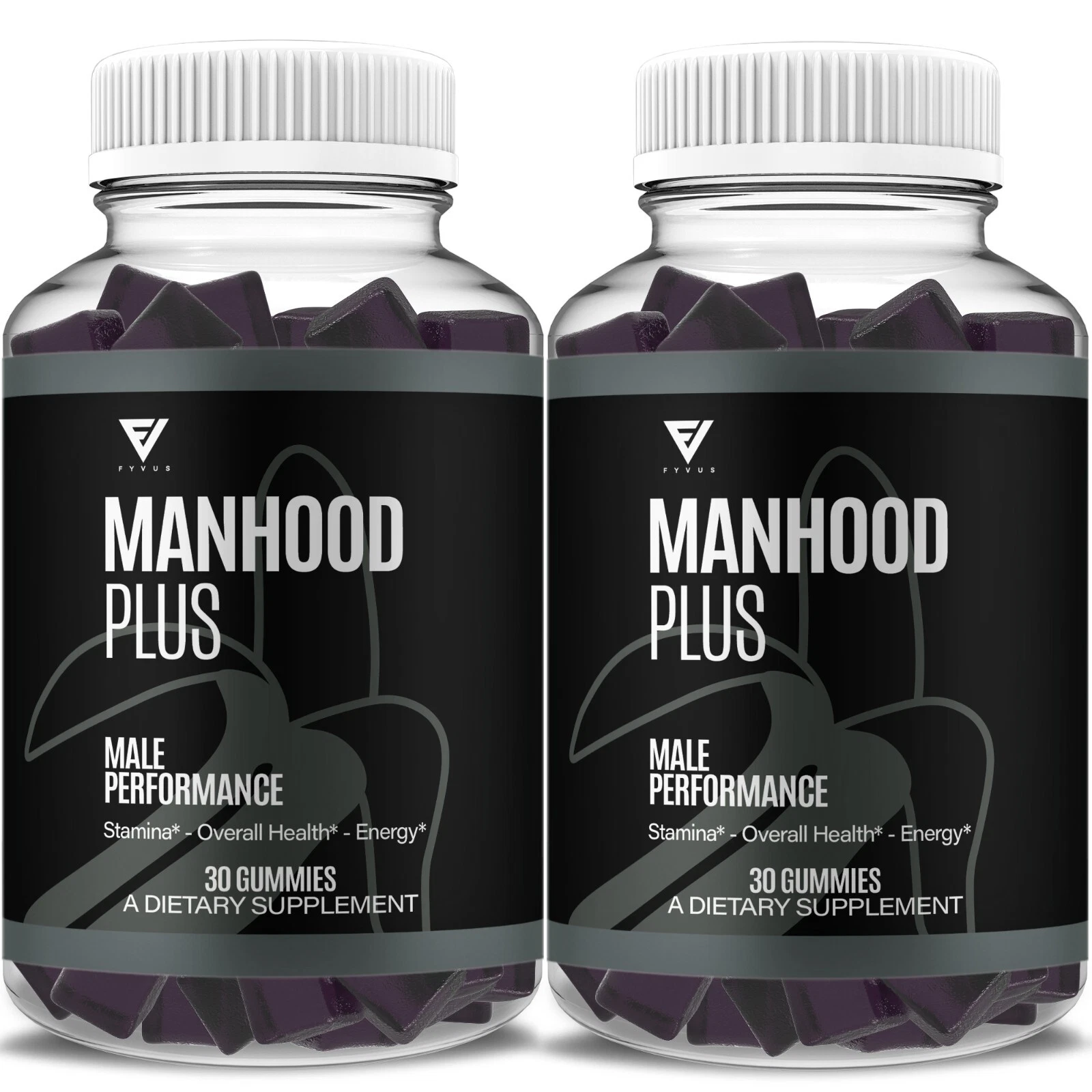 (2 Pack) Manhood Plus Gummies for Men ManhoodPlus Supplement (2 Month Supply)