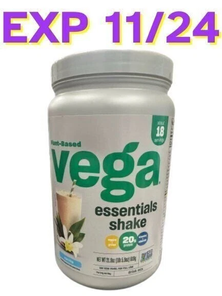 Vega Essentials Plant Based Protein Powder, Vanilla- 21.9oz - SEE PIC FOR DATE