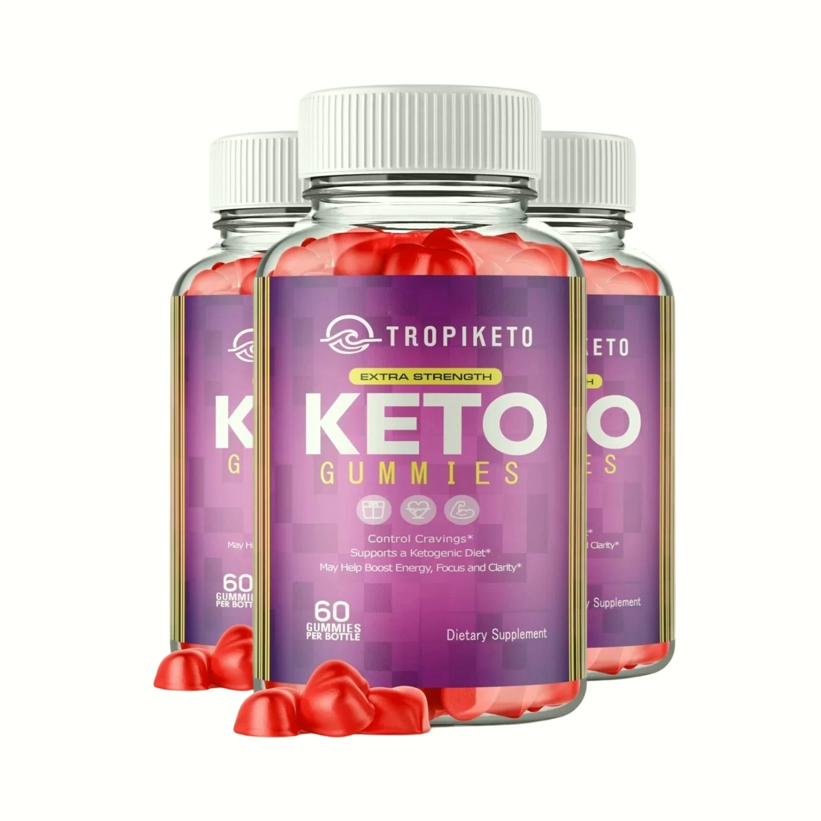 3-Pack TropiKeto Keto ACV gummies, TropiKeto Gummies Weight Loss (180 Gummies)