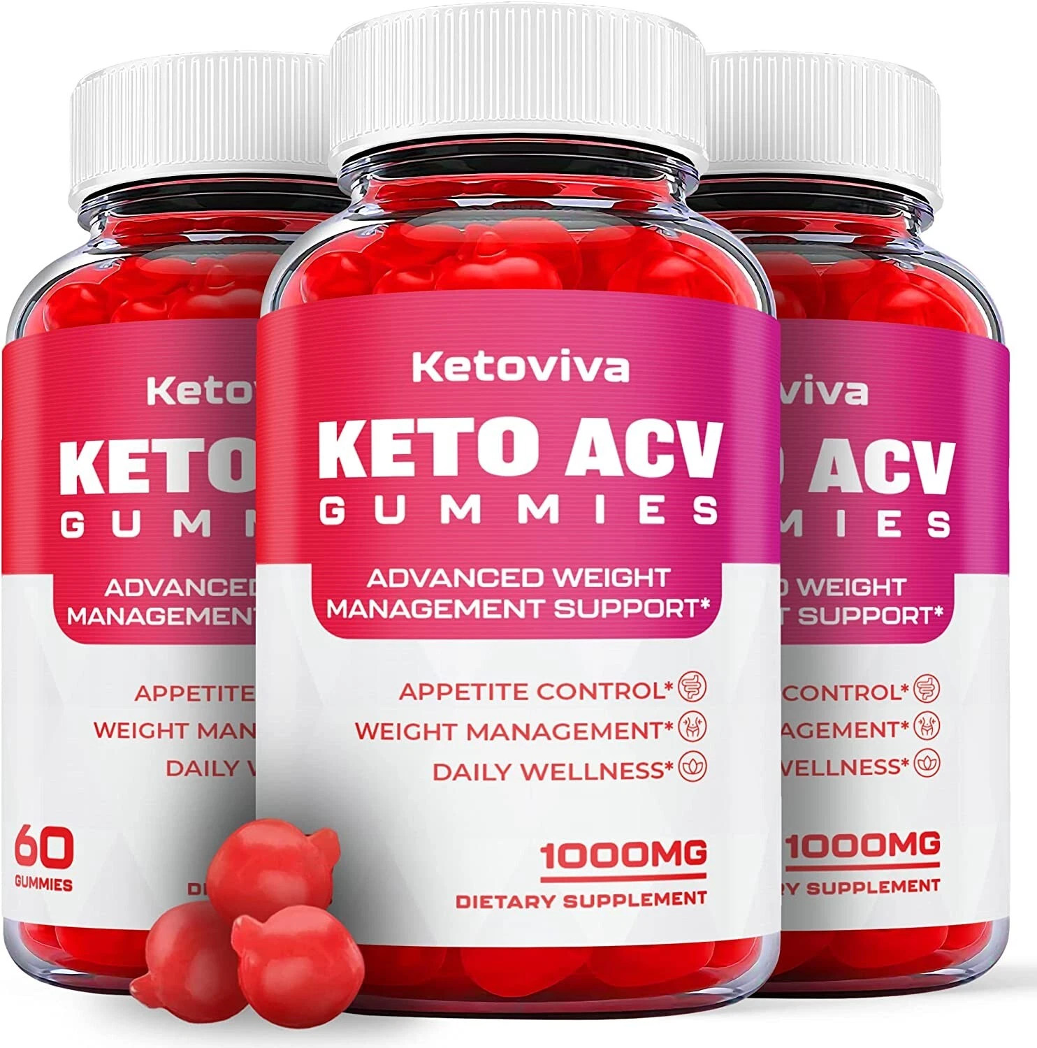 (3 Pack) Ketoviva Keto Gummies - Ketoviva ACV Keto Gummies Weight Loss-180 Gums