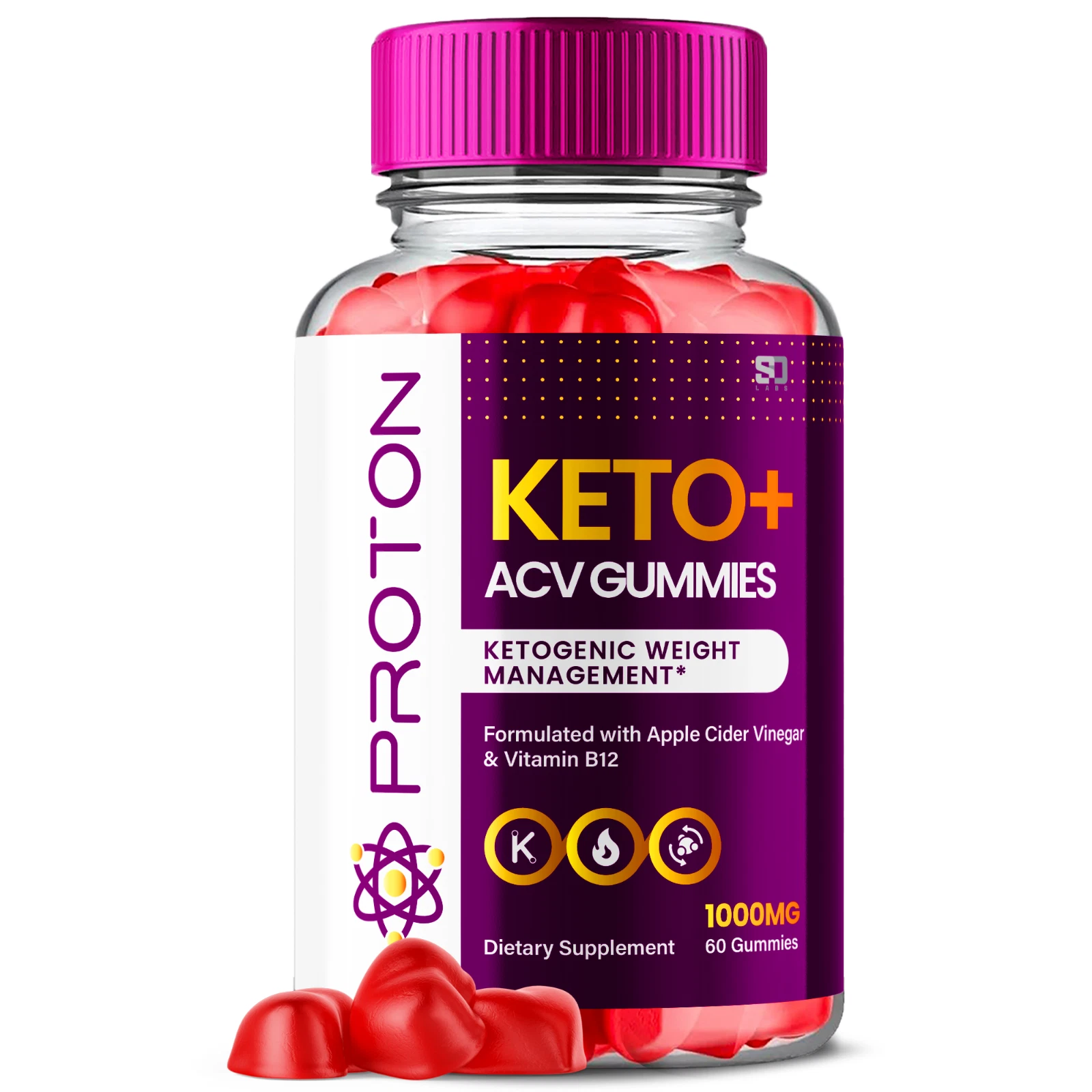Proton Keto Gummies, Proton Keto ACV Gummies Weight Loss, Fat Burn (60 Gummies)