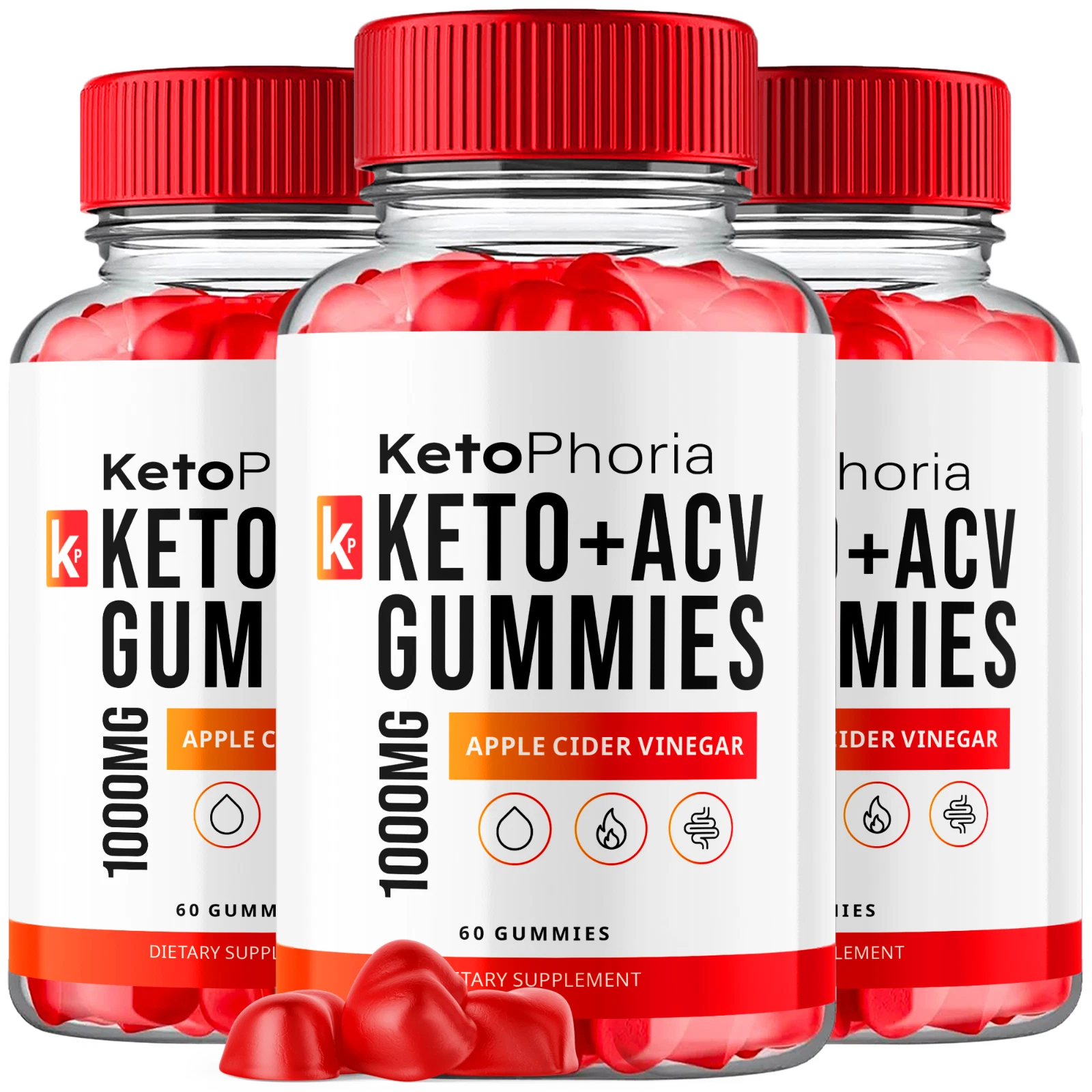 KetoPhoria Apple Cider Vinegar Gummies Max ACV Strength Supplement 180 Gummies