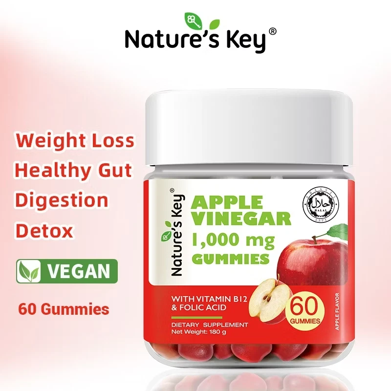 2X - Natures' Key Apple Cider Vinegar Gummies – (2 bottles x 60 Gummies)