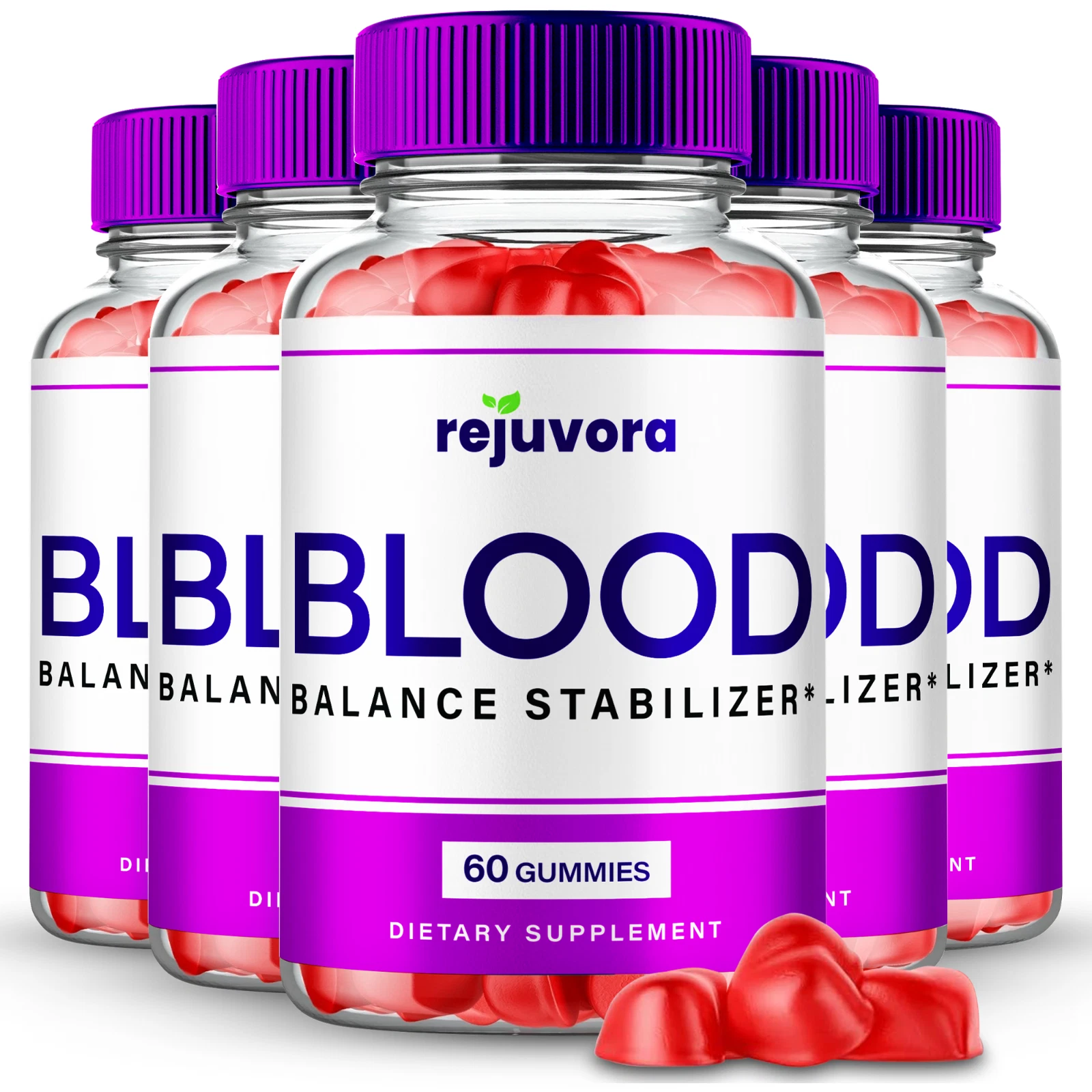 (5 Pack) Rejuvora Gummies, Advanced Blood Balance Support Supplement Gummy