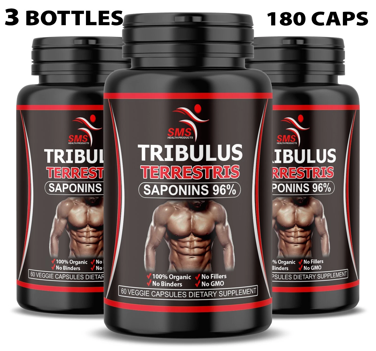 Tribulus Terrestris 7500mg Extract Work Out Dietary Supplement Organic 180 Caps