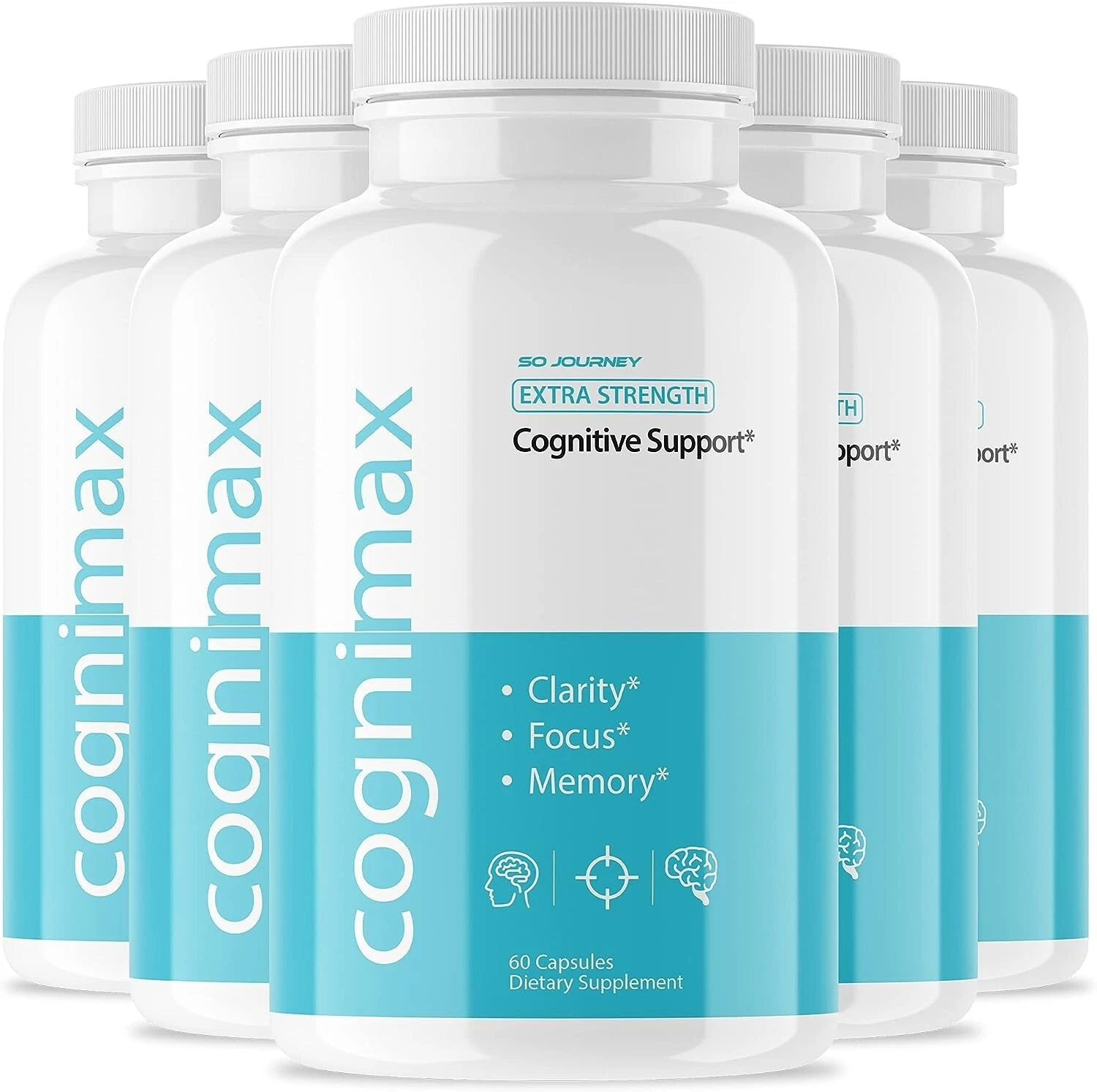 5 Pack - Cognimax Brain Booster-Nootropic Supplement For Focus, Memory & Clarity