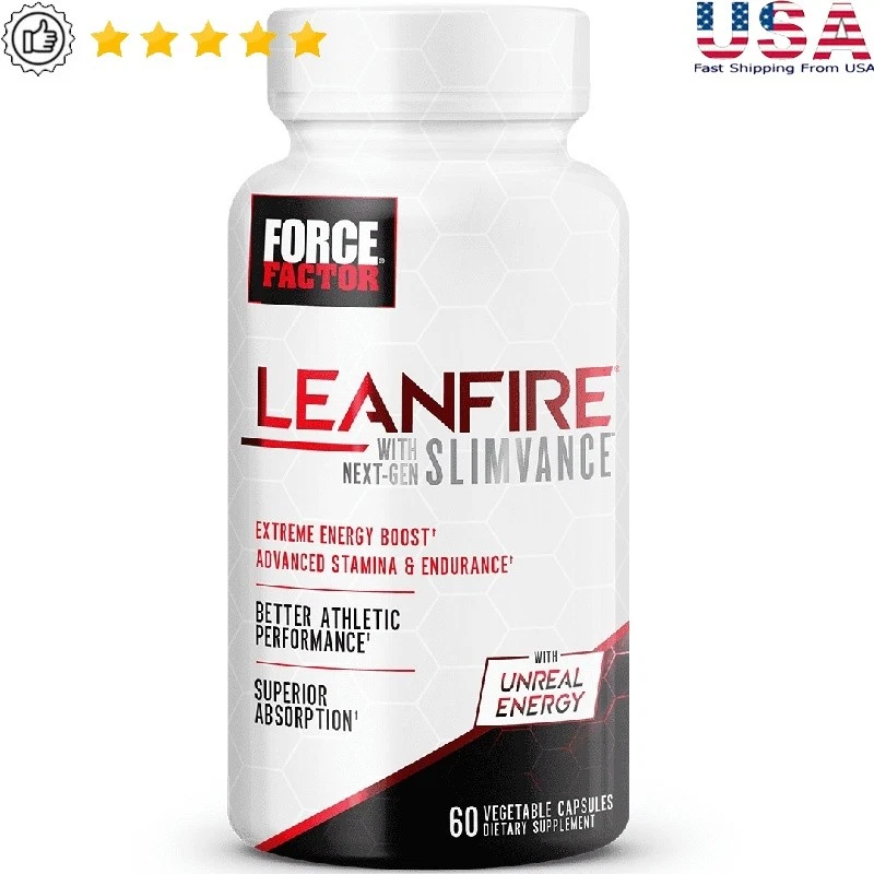 LeanFire SLIMVANCE Thermogenic Fat Burner Energy Boost Capsules 60ct Weight Loss