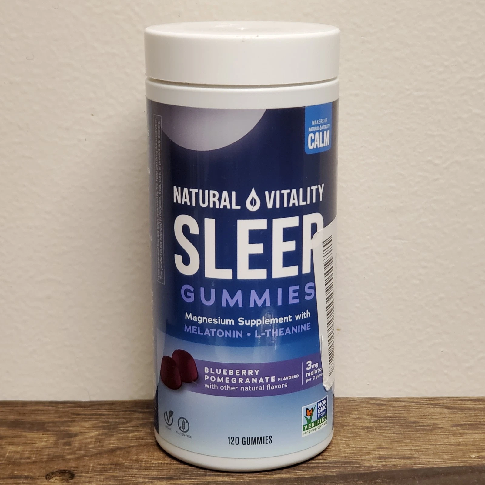 Natural Vitality SLEEP / CALM Magnesium Supplement Anti-Stress Gummies (120 ct)
